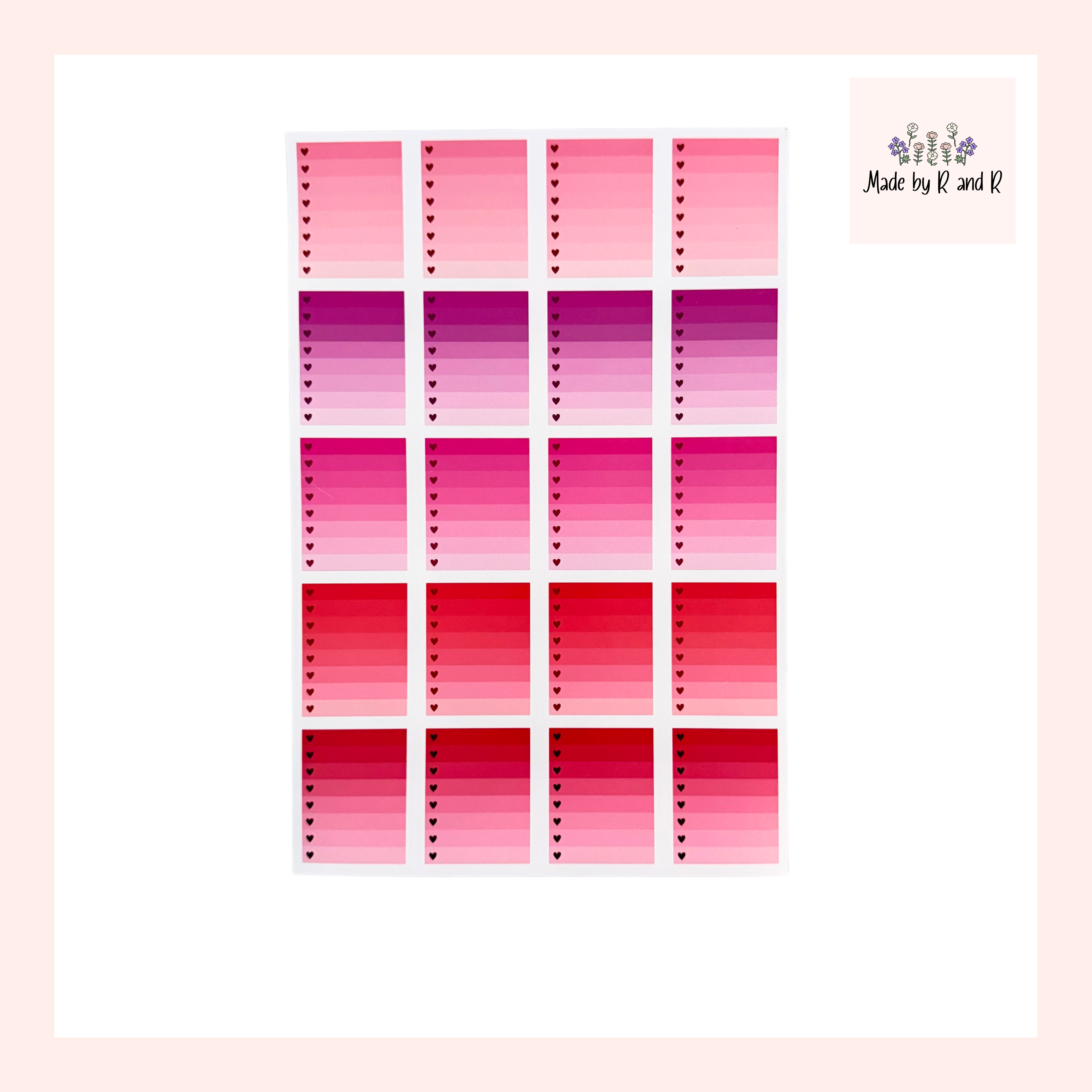 Heart Ombre Checklist Stickers from Made By R And R