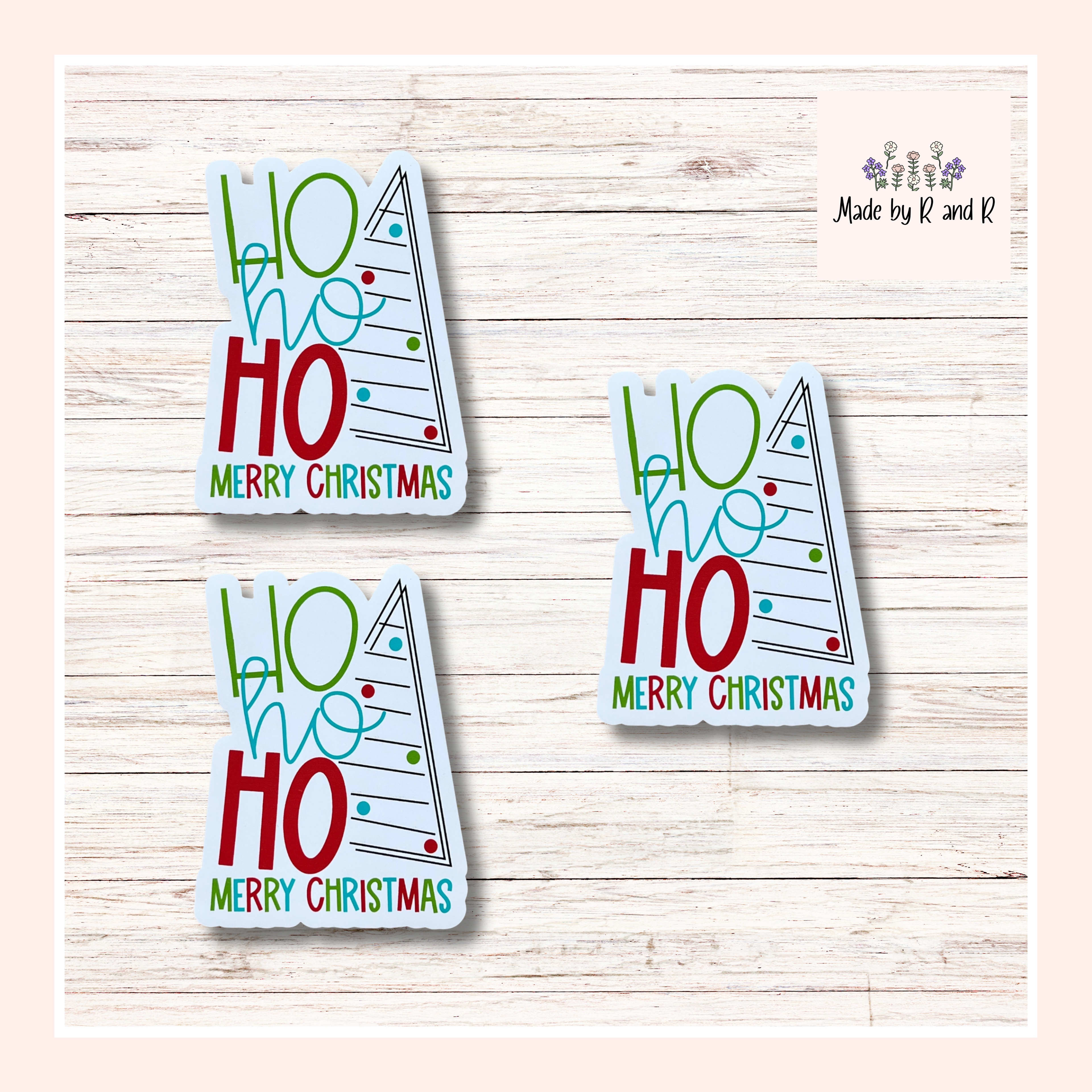 Ho Ho Ho Merry Christmas Sticker Set of 3
