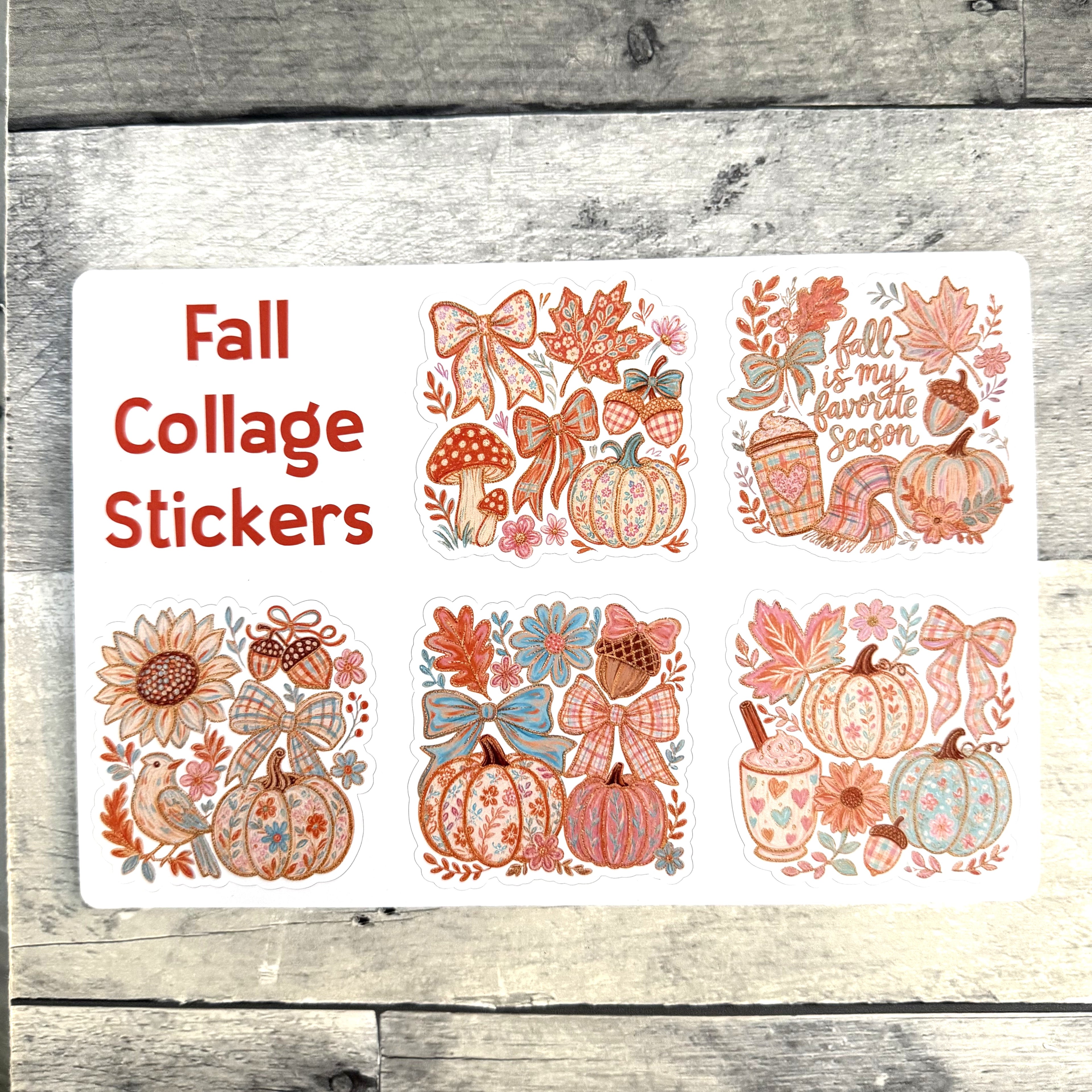 Fall Collage Stickers (Set of 5)