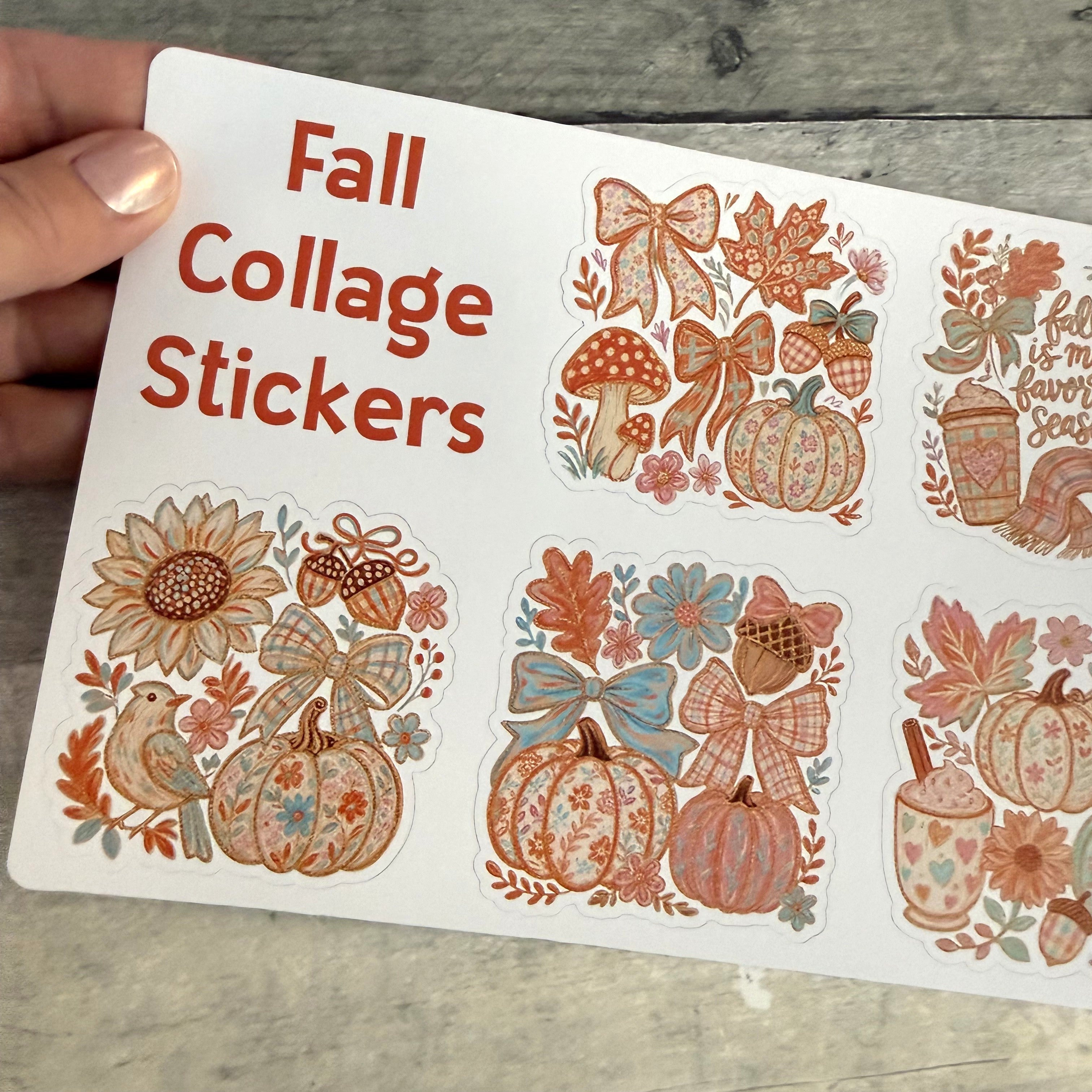 Fall Collage Stickers (Set of 5)