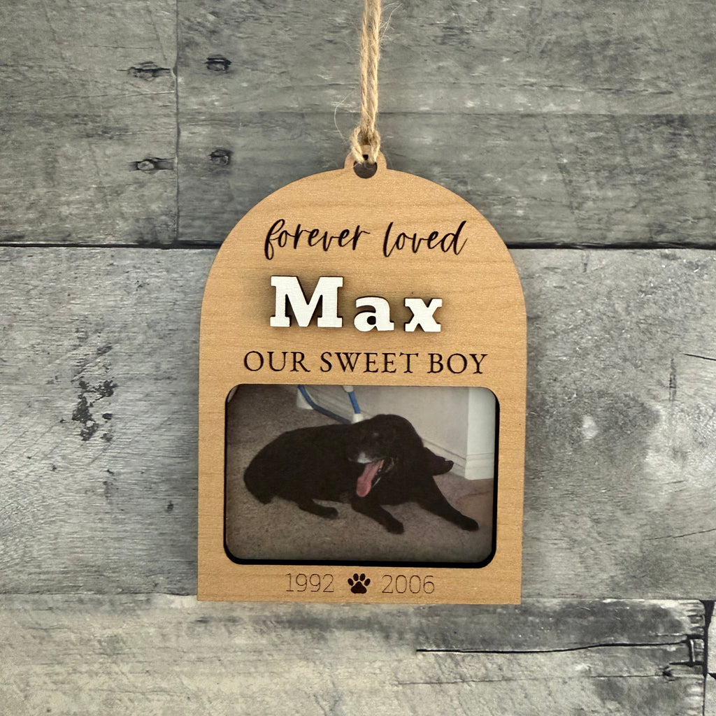 Forever Loved Dog Memorial Wood Christmas Ornament From Made By R And R