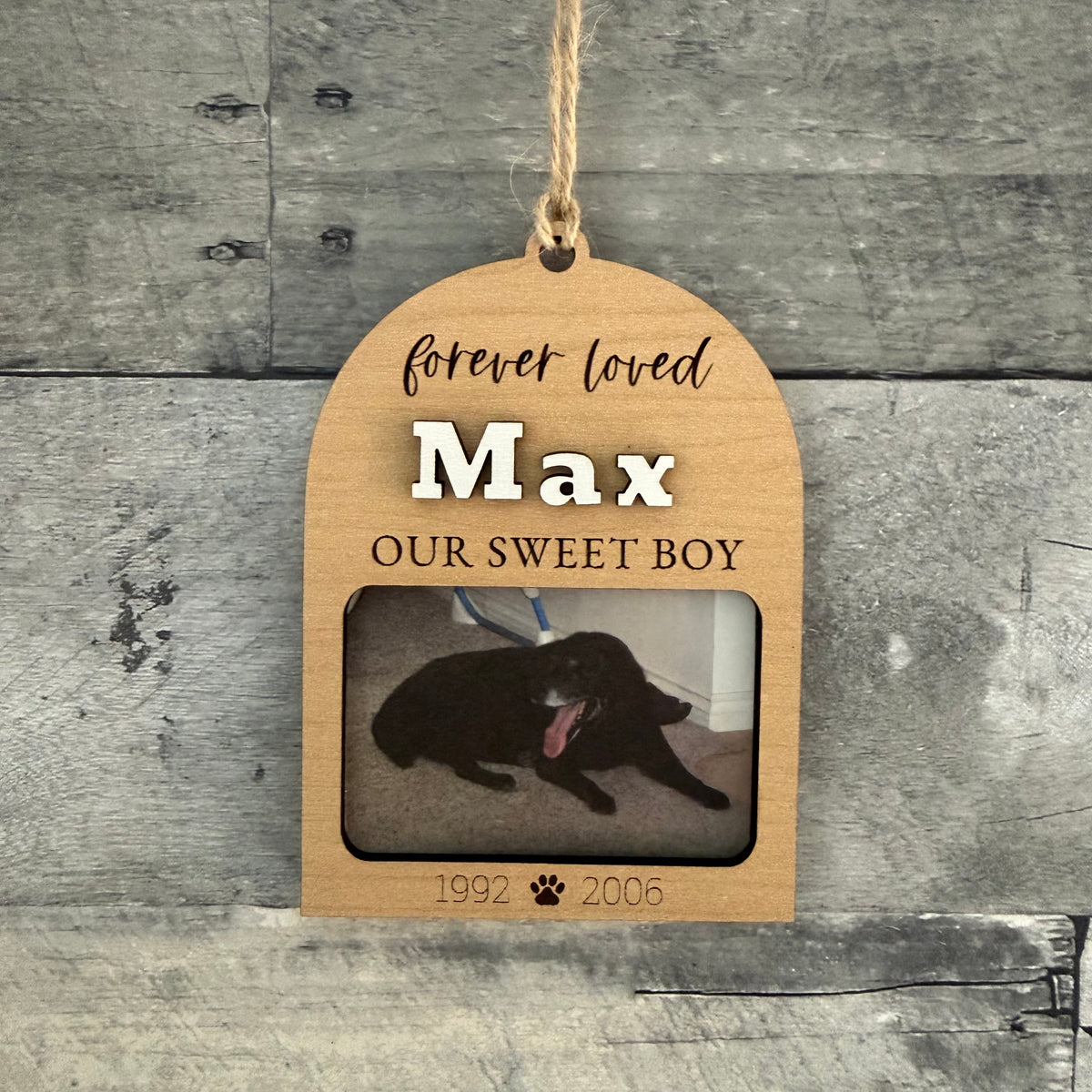 Forever Loved Dog Memorial Wood Christmas Ornament From Made By R And R