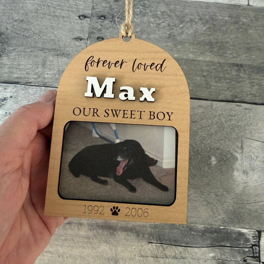 Forever Loved Dog Memorial Wood Christmas Ornament From Made By R And R
