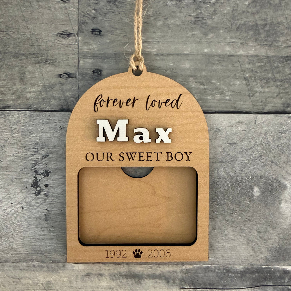Forever Loved Dog Memorial Wood Christmas Ornament From Made By R And R
