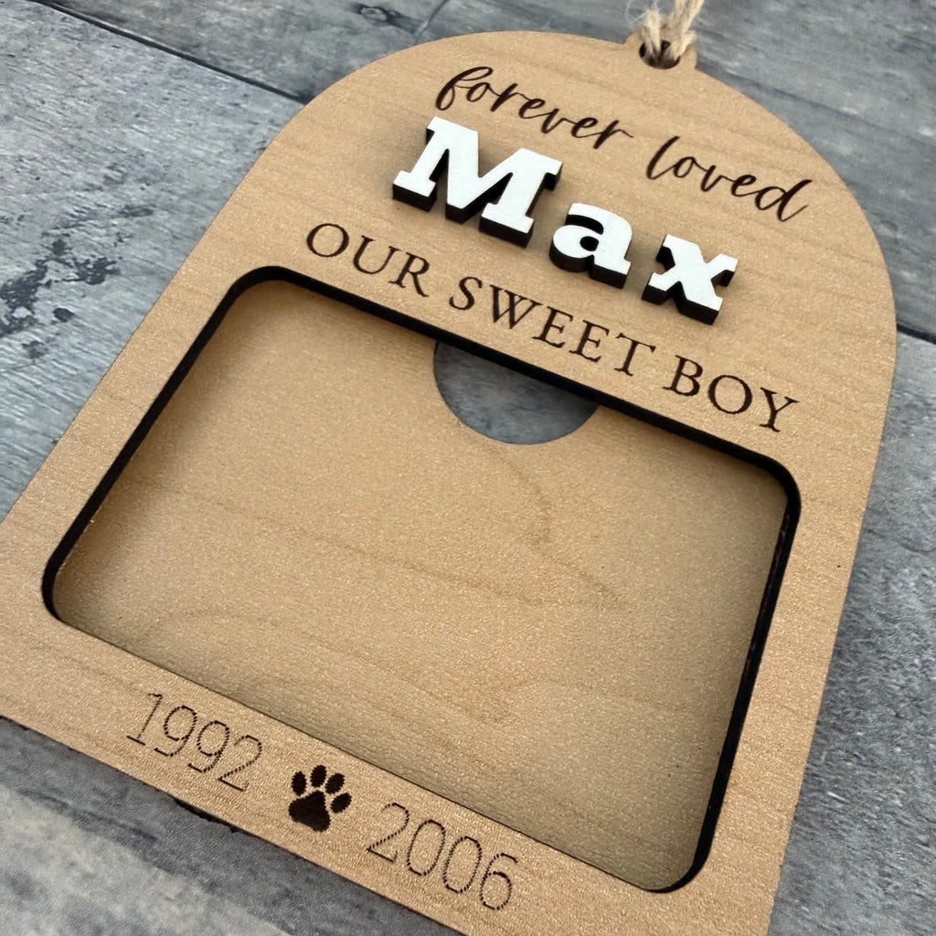 Forever Loved Dog Memorial Wood Christmas Ornament From Made By R And R