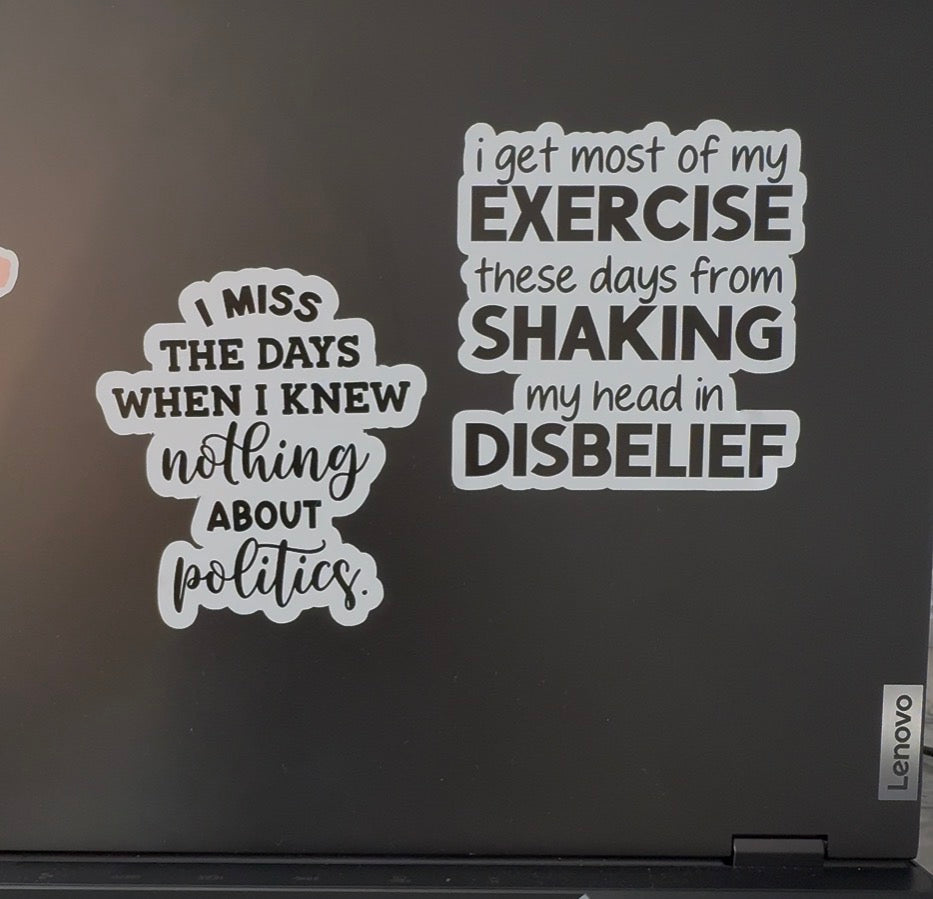 I Get Most Of My Exercise These Days Sticker from Made By R And R