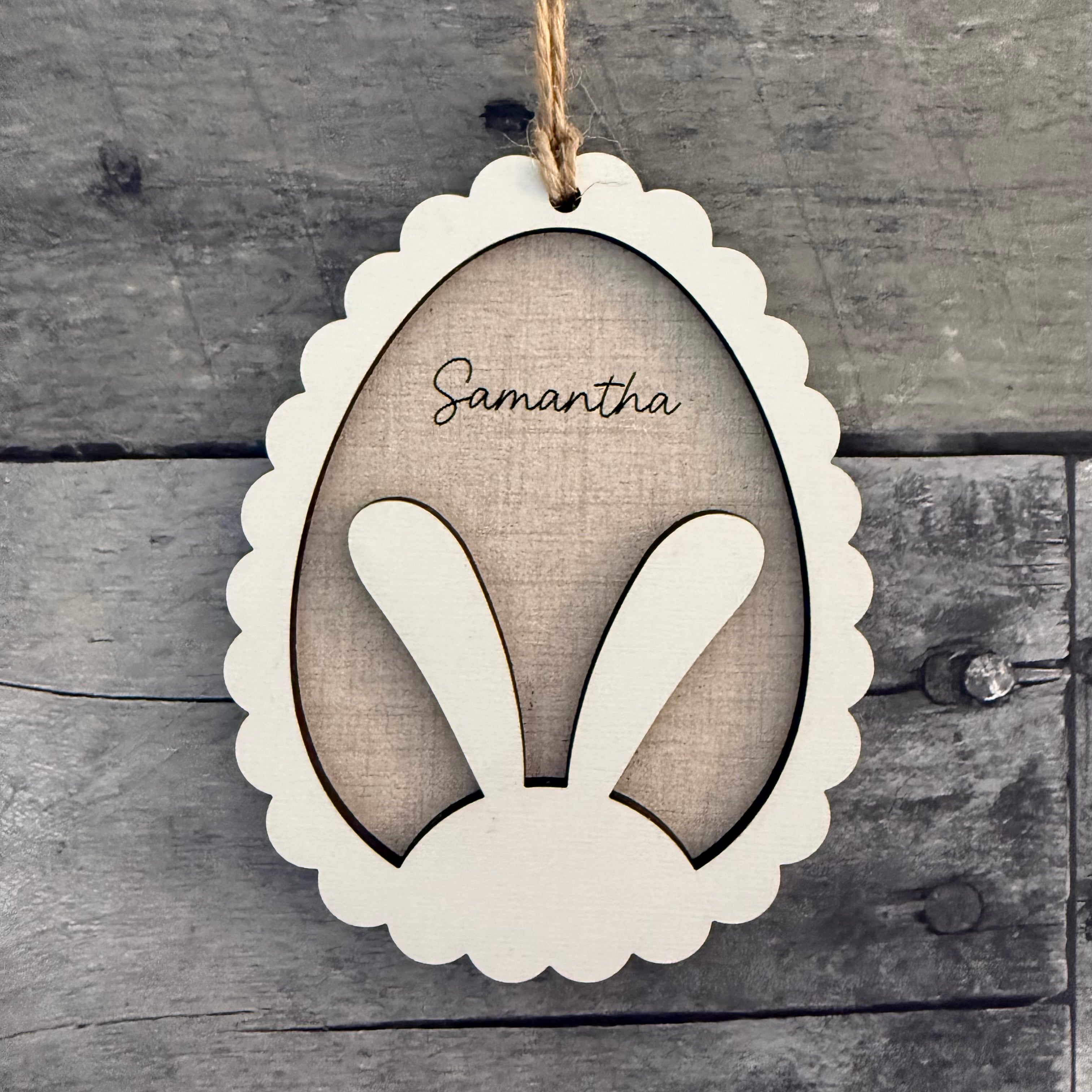 Custom Wood Easter Bunny Ear Tags From Made By R And R