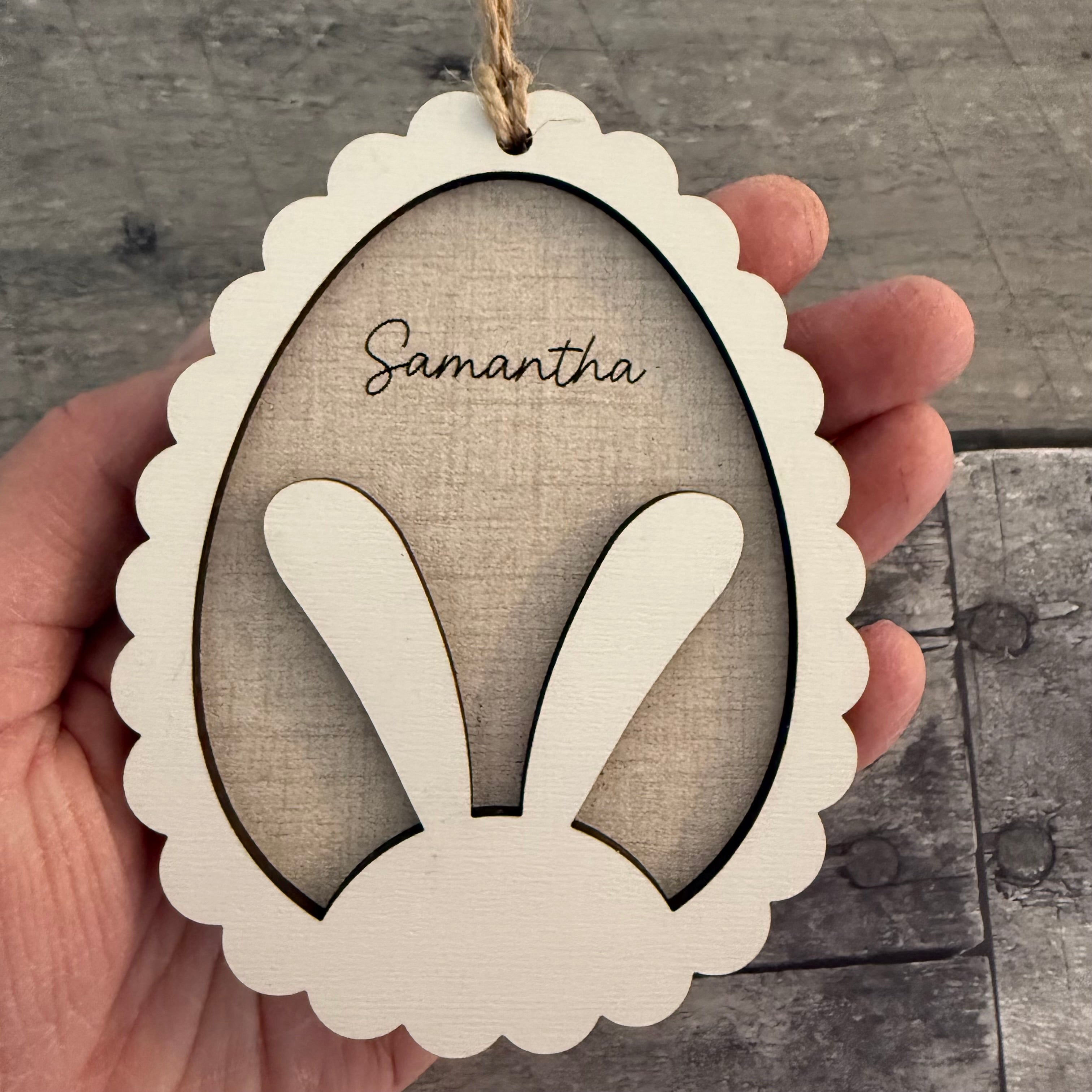 Custom Wood Easter Bunny Ear Tags From Made By R And R