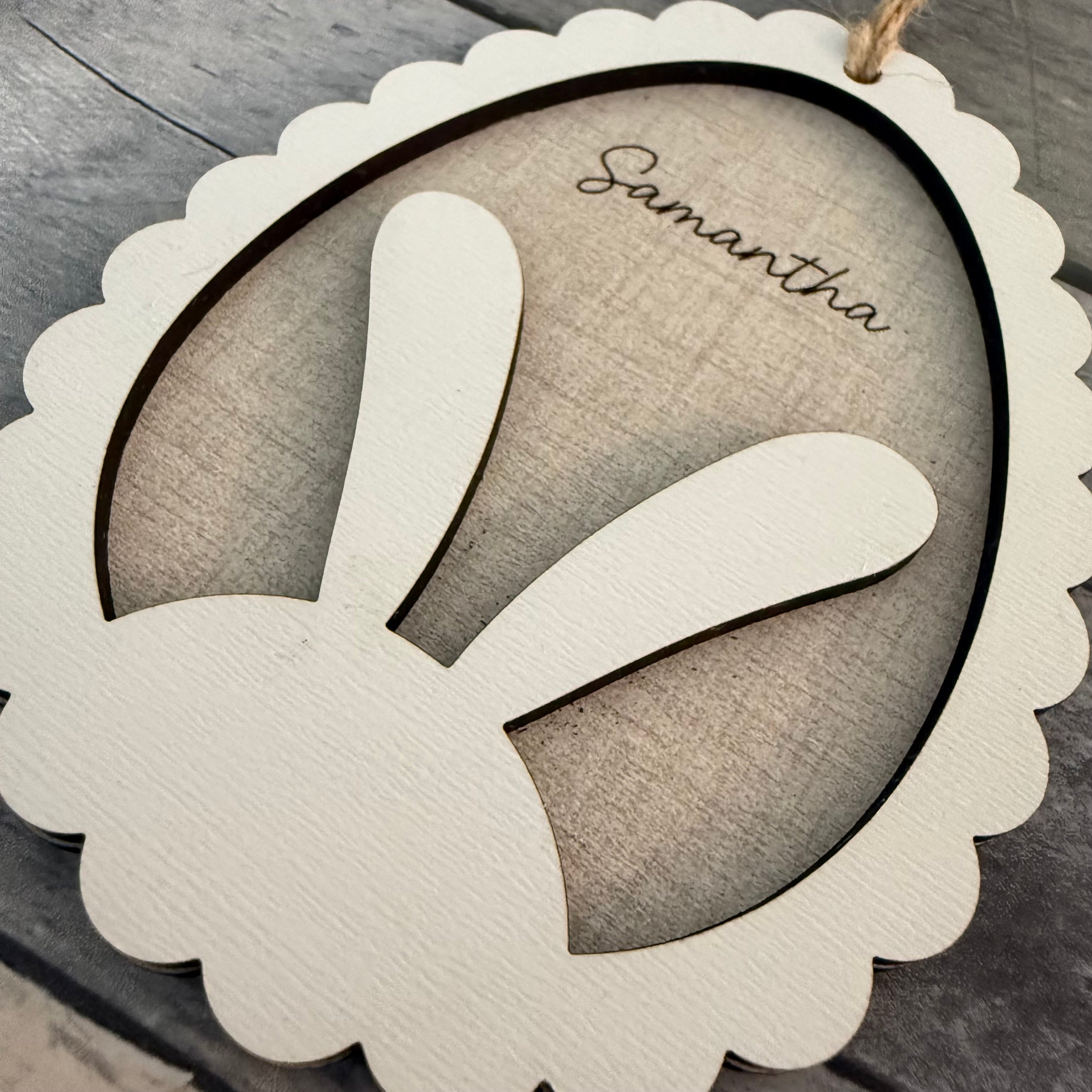 Custom Wood Easter Bunny Ear Tags From Made By R And R