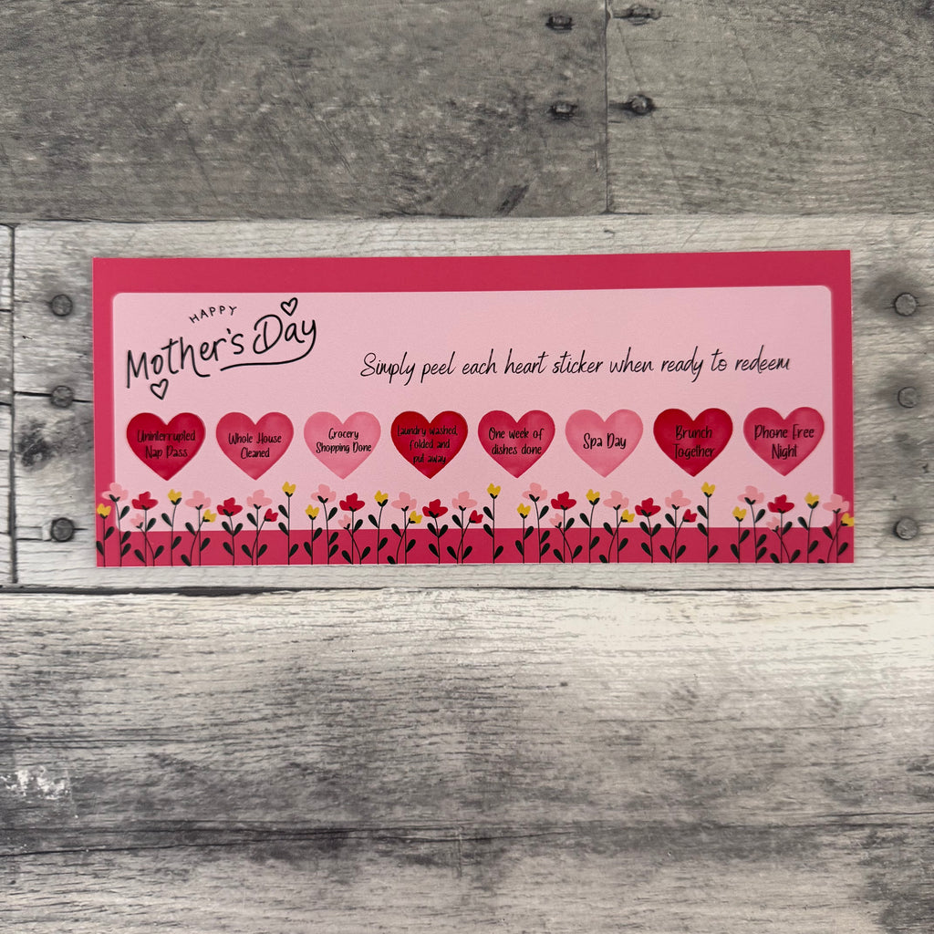 Mother's Day Certificate with Peelable Heart Stickers From Made By R And R