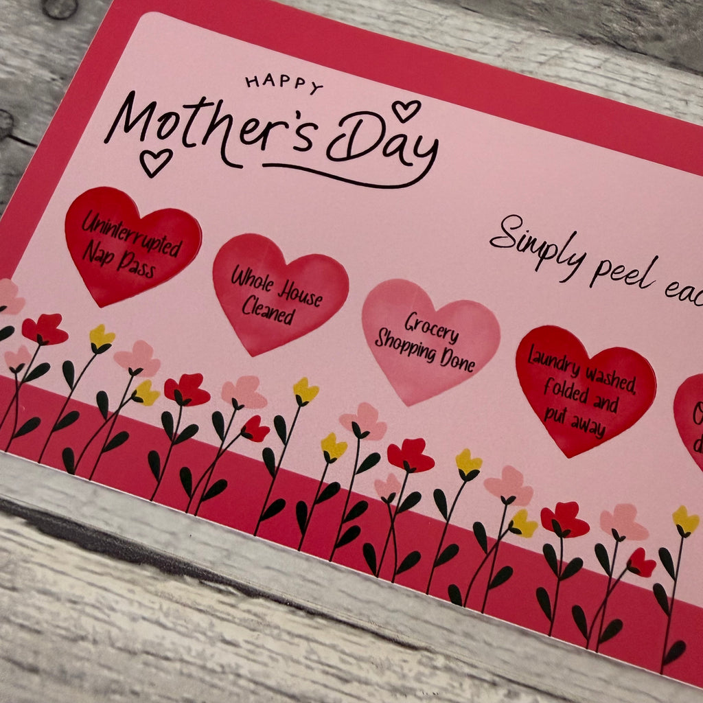 Mother's Day Certificate with Peelable Heart Stickers From Made By R And R