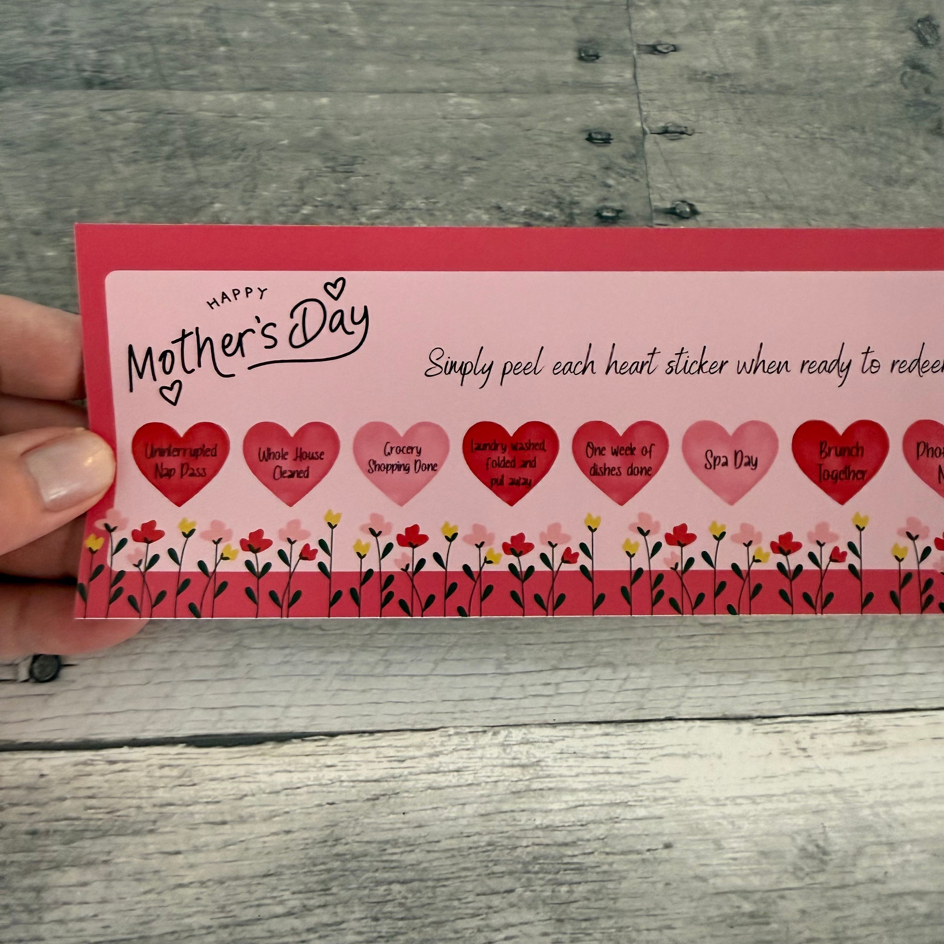 Mother's Day Certificate with Peelable Heart Stickers From Made By R And R