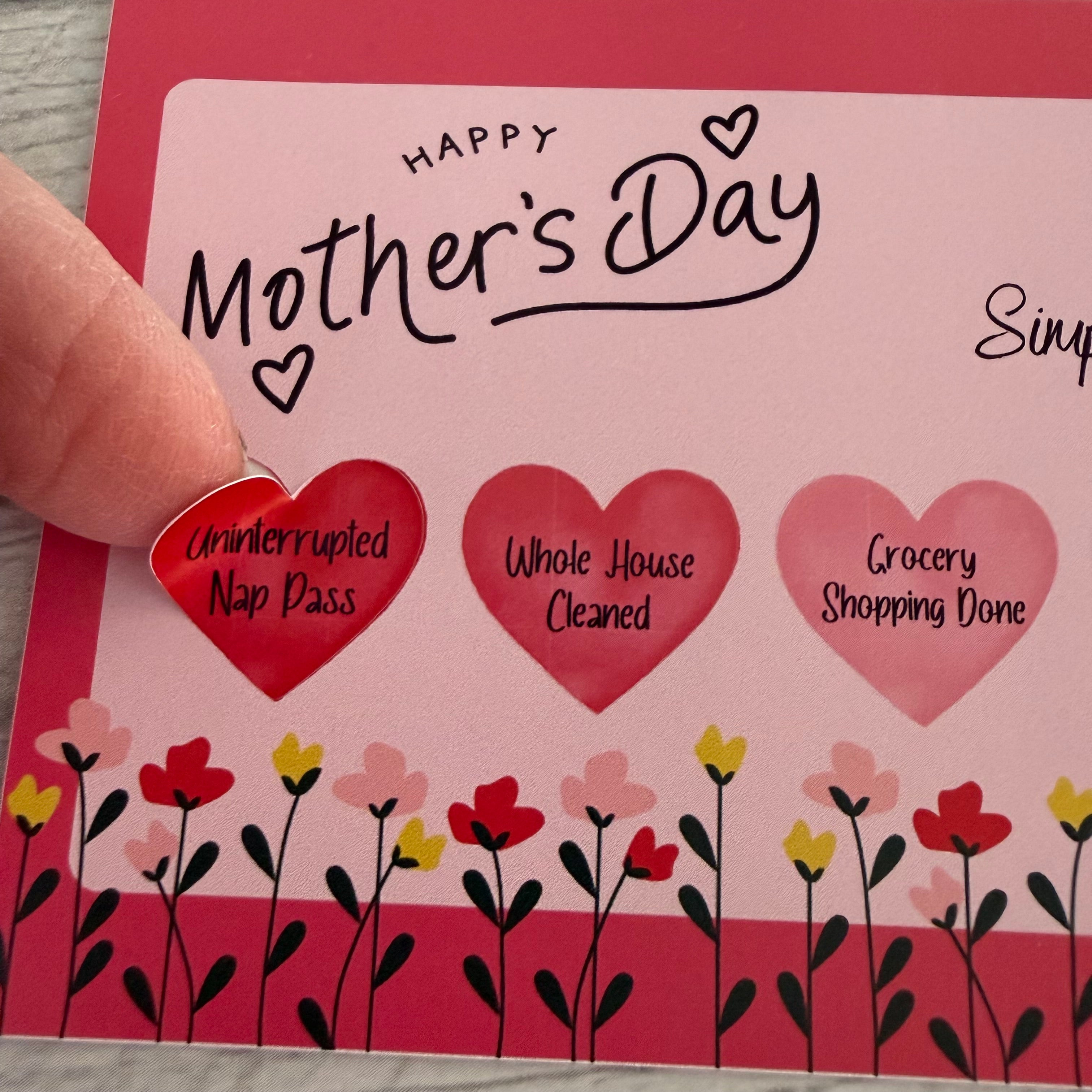 Mother's Day Certificate with Peelable Heart Stickers From Made By R And R