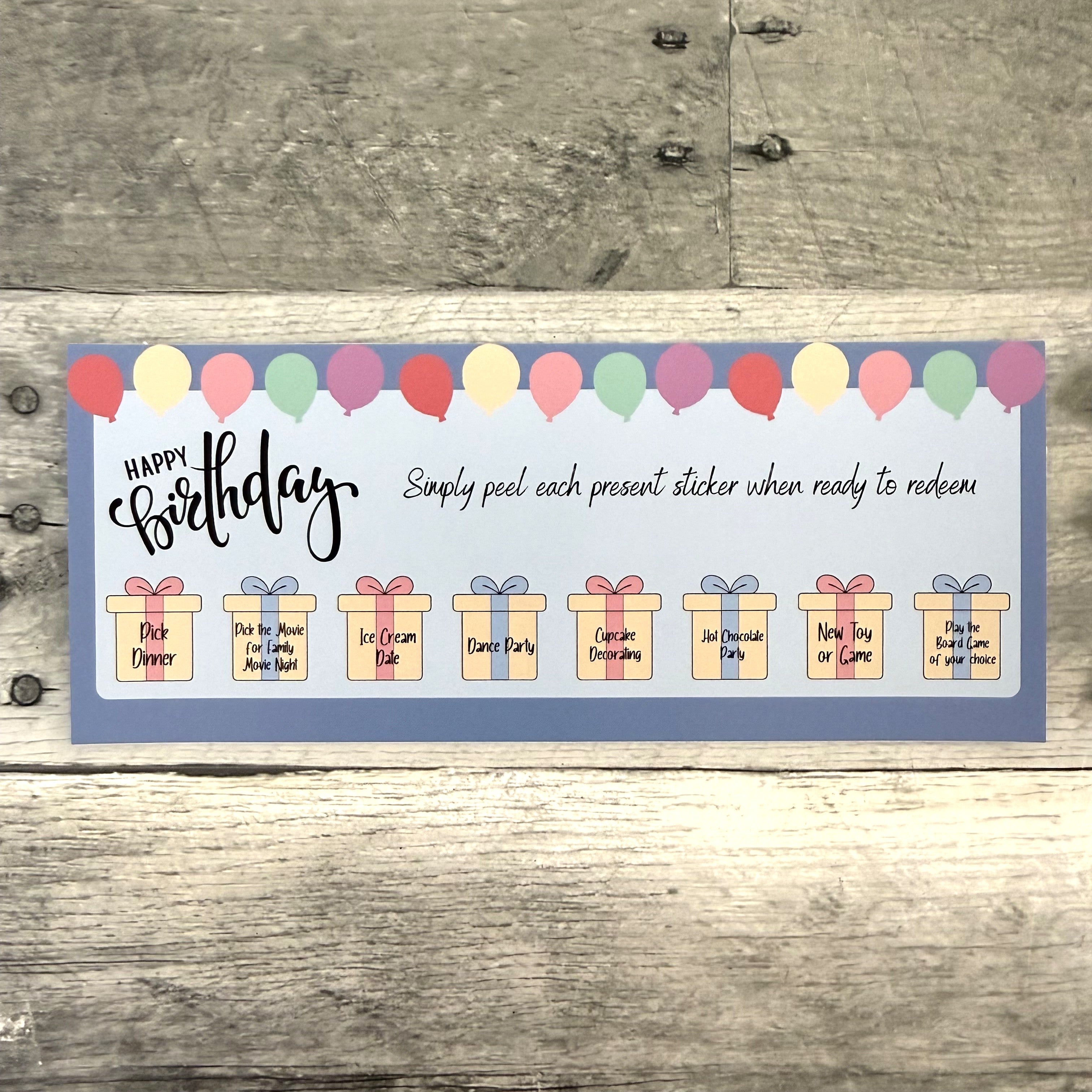 Birthday Certificate For Young Children with Peelable Present Stickers From Made By R And R