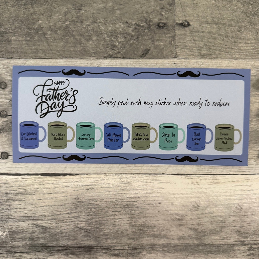 Father's Day Certificate with Peelable Mug Stickers From Made By R And R