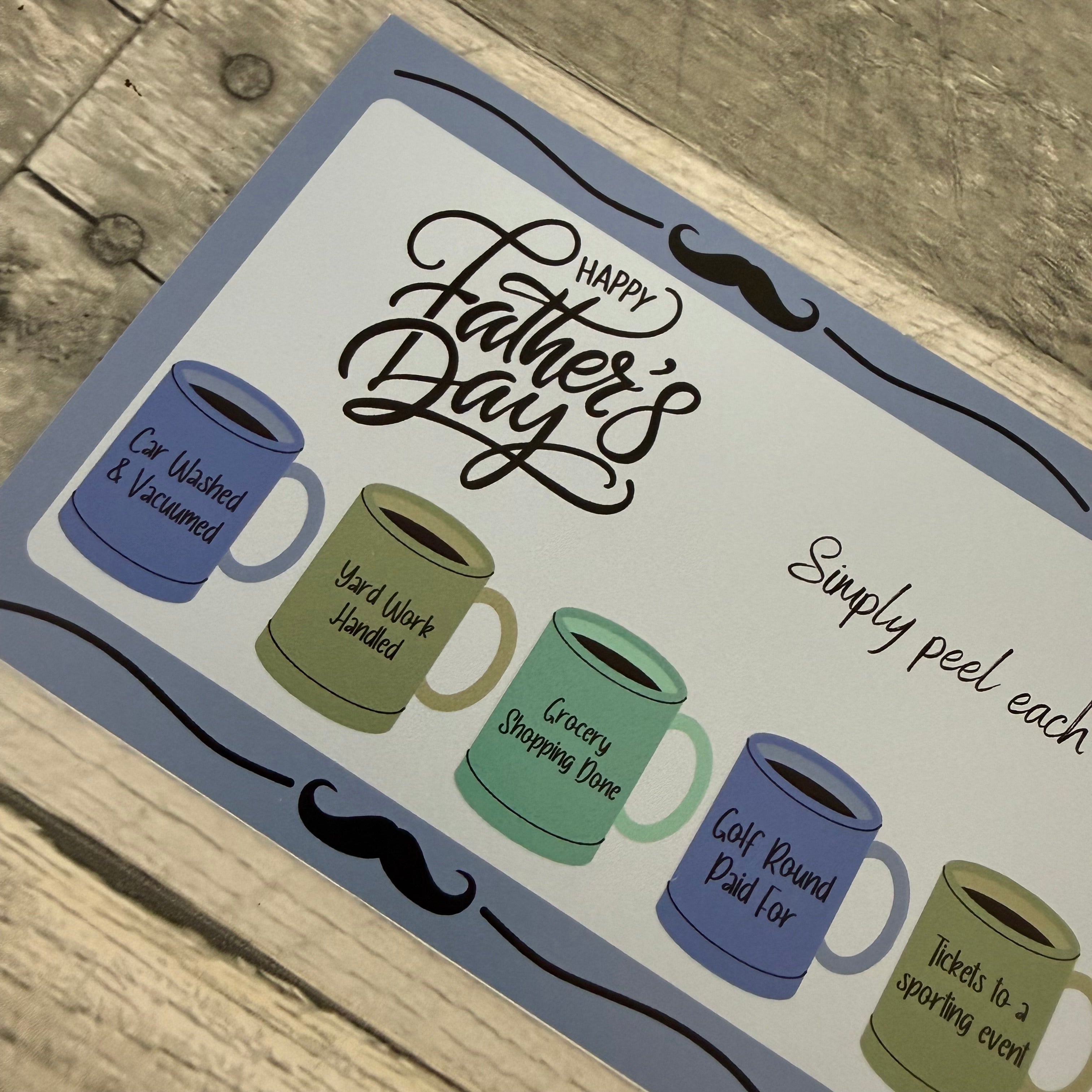 Father's Day Certificate with Peelable Mug Stickers From Made By R And R