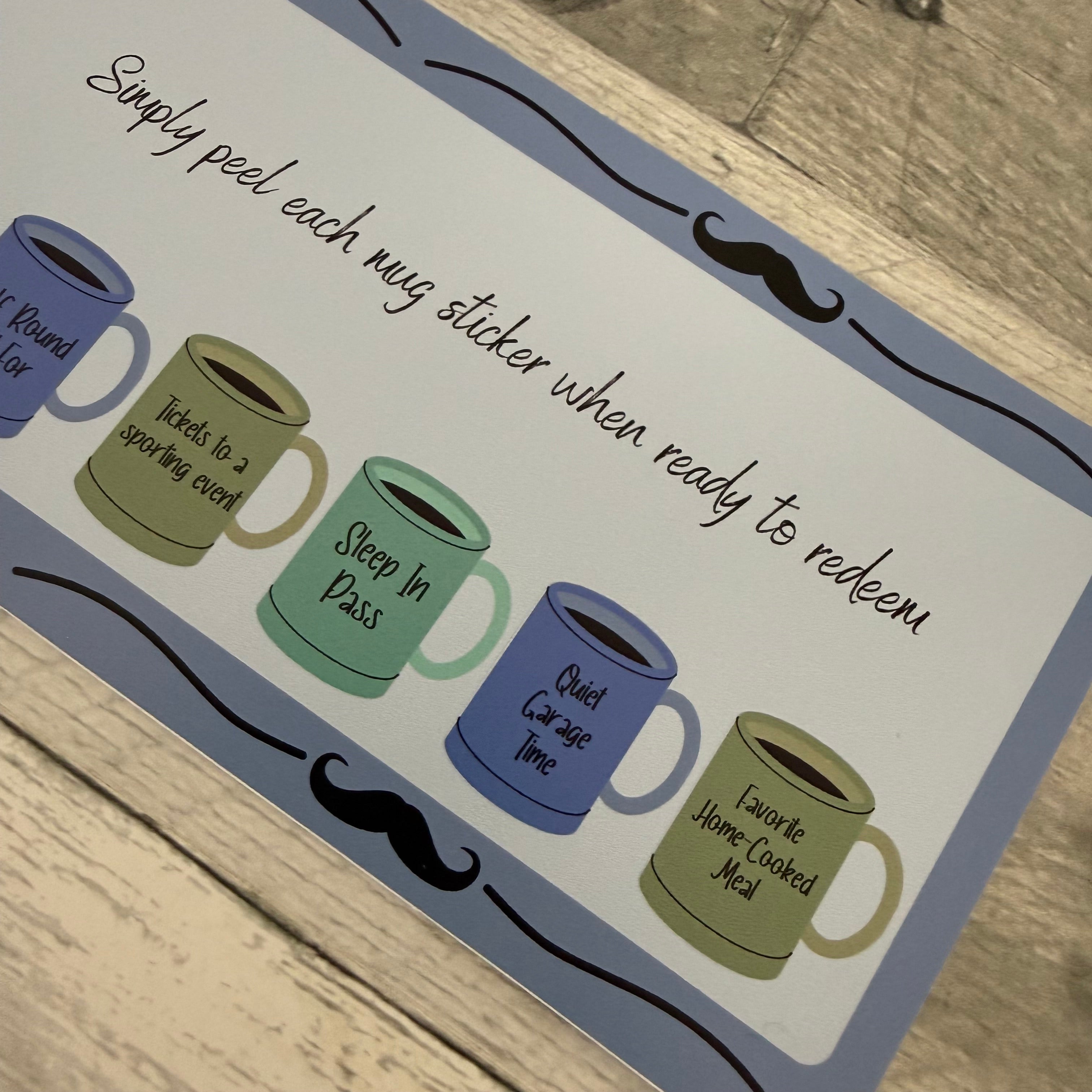 Father's Day Certificate with Peelable Mug Stickers From Made By R And R