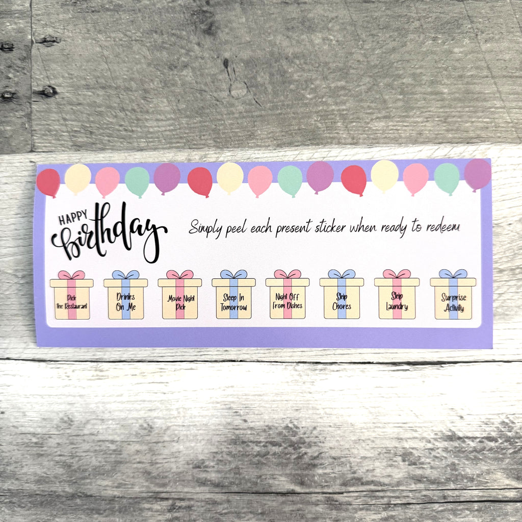 Birthday Certificate For Adults with Peelable Present Stickers From Made By R And R