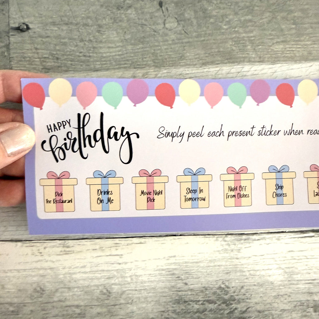 Birthday Certificate For Adults with Peelable Present Stickers From Made By R And R