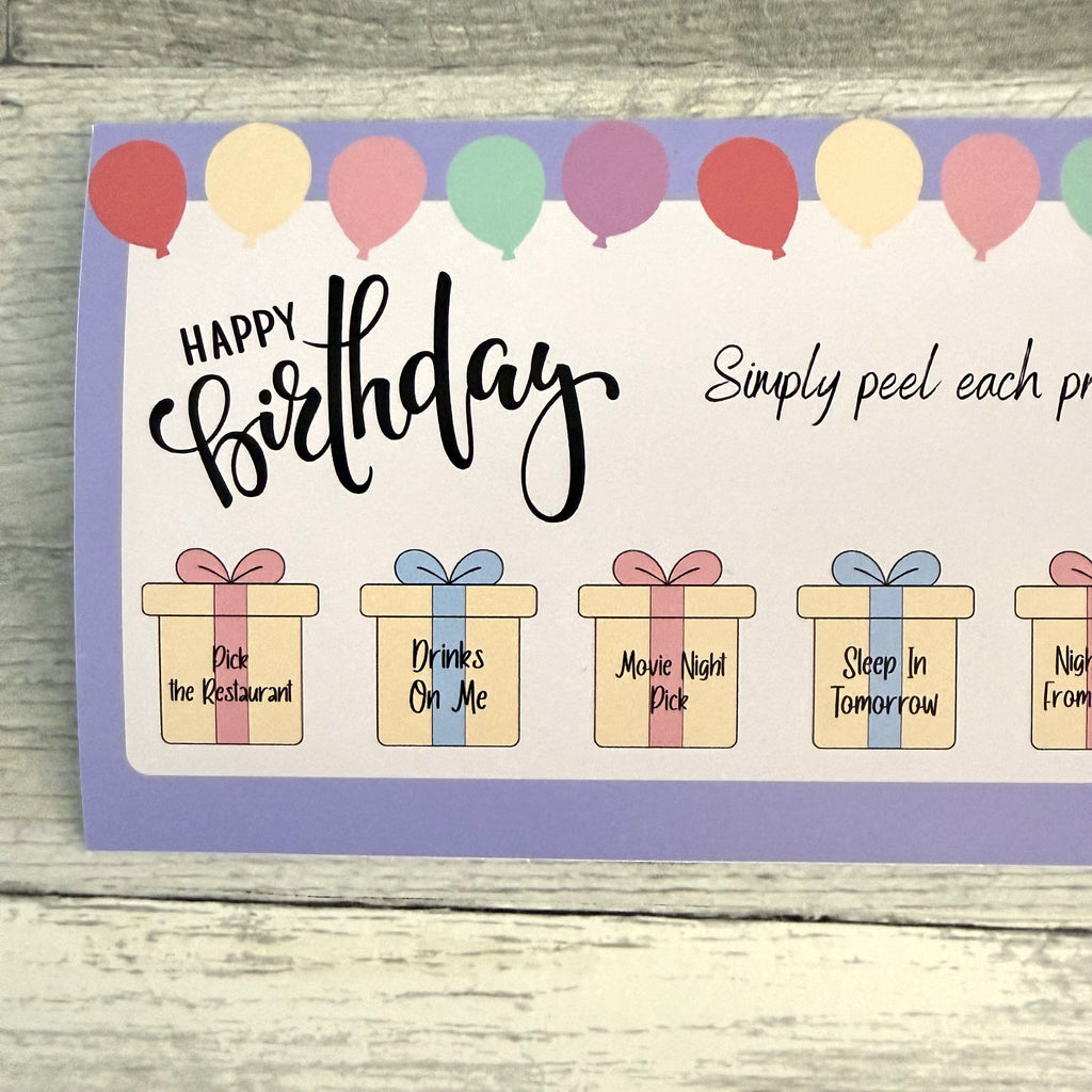 Birthday Certificate For Adults with Peelable Present Stickers From Made By R And R