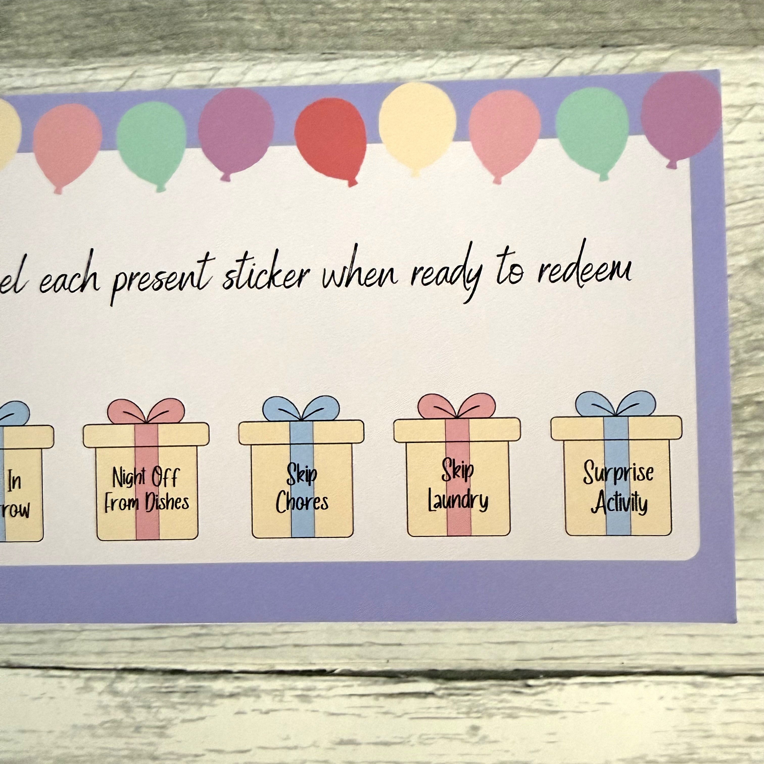 Birthday Certificate For Adults with Peelable Present Stickers From Made By R And R