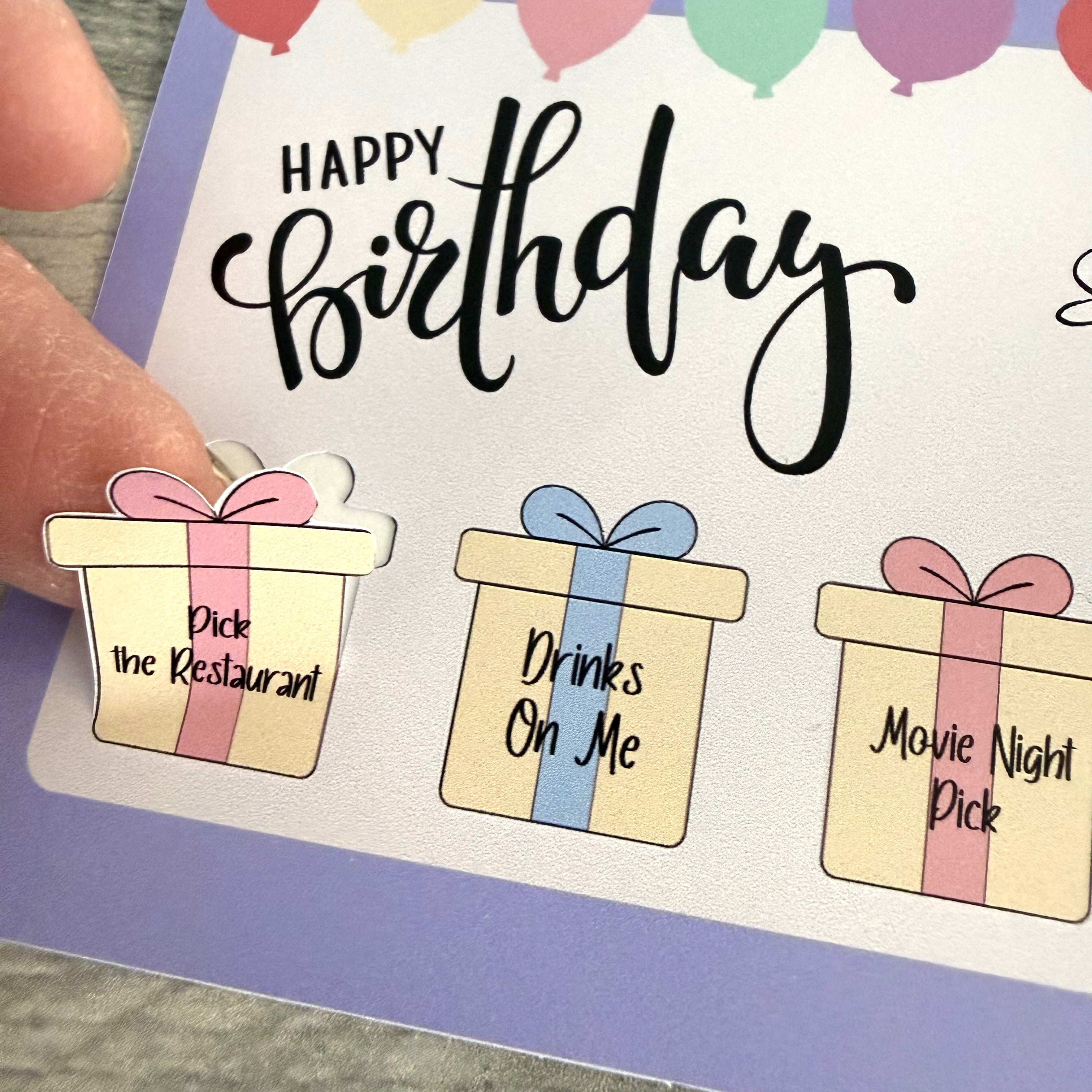 Birthday Certificate For Adults with Peelable Present Stickers From Made By R And R