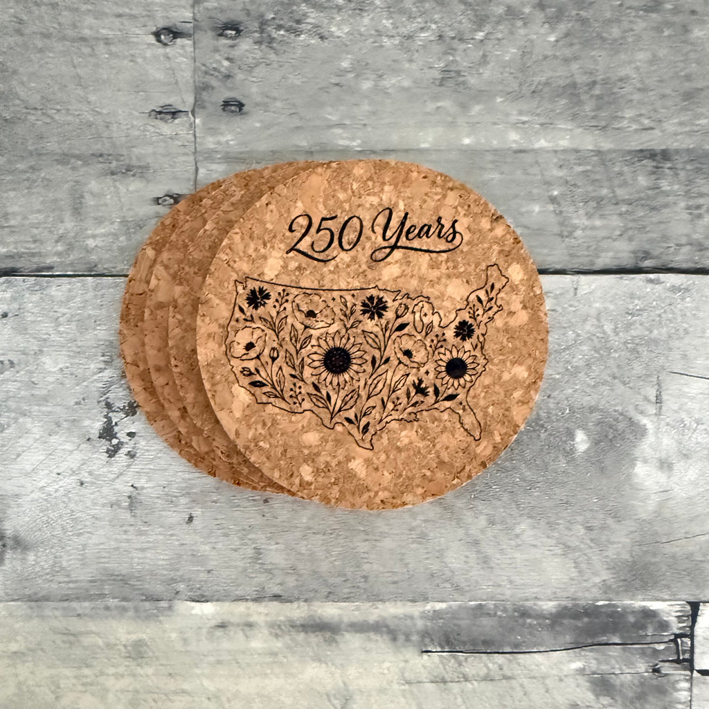 Floral America 250 Years Coasters, Set of 4