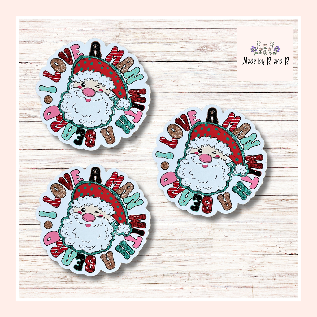 I Love A Man With A Beard Sticker Set of 3