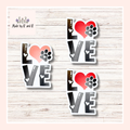 Love With Paw Print Sticker (Set of 3) From Made By R And R