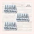 Merry Christmas Doodle Trees Sticker Set of 3