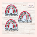 Merry Christmas Rainbow Sticker Set of 3