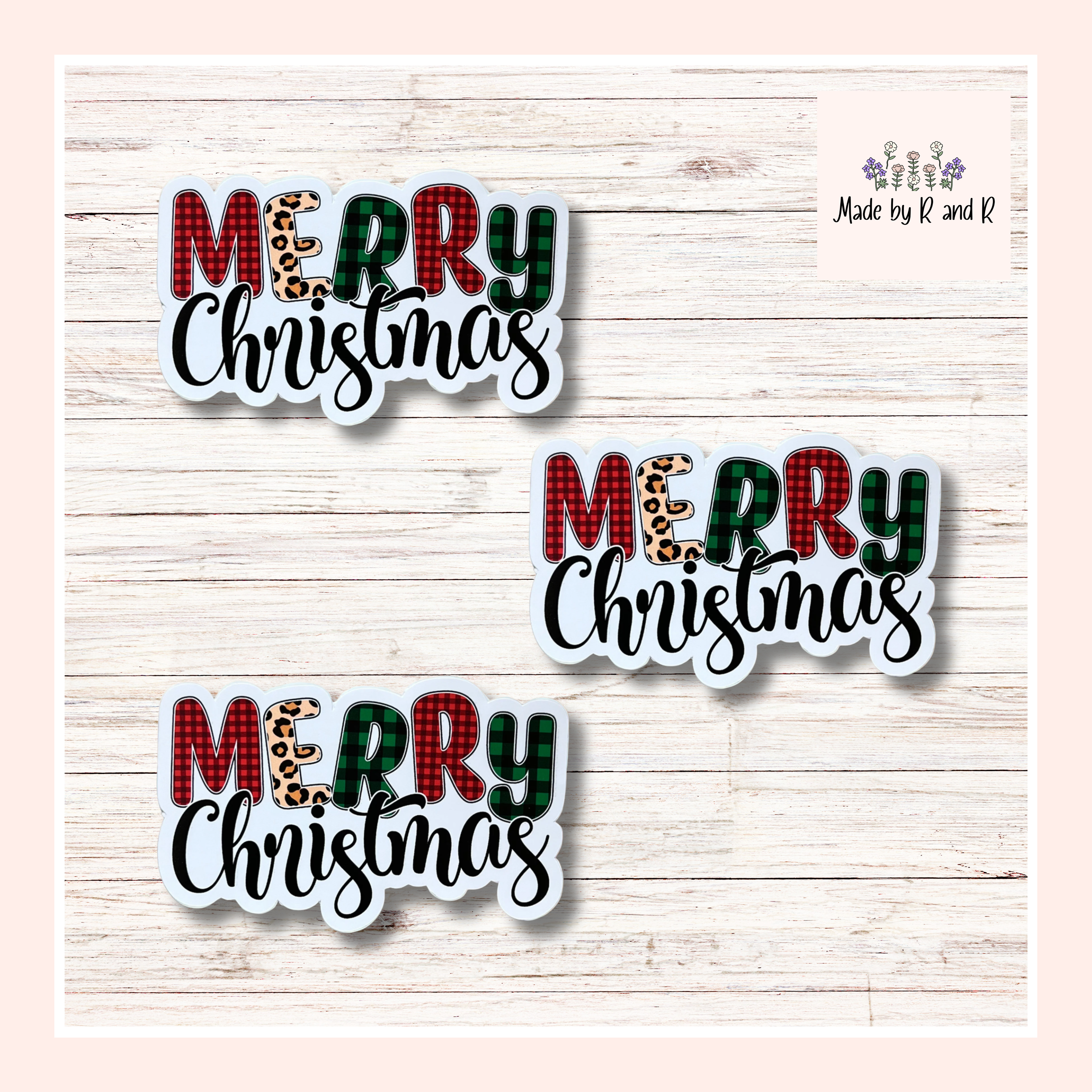 Merry Christmas Sticker Set of 3