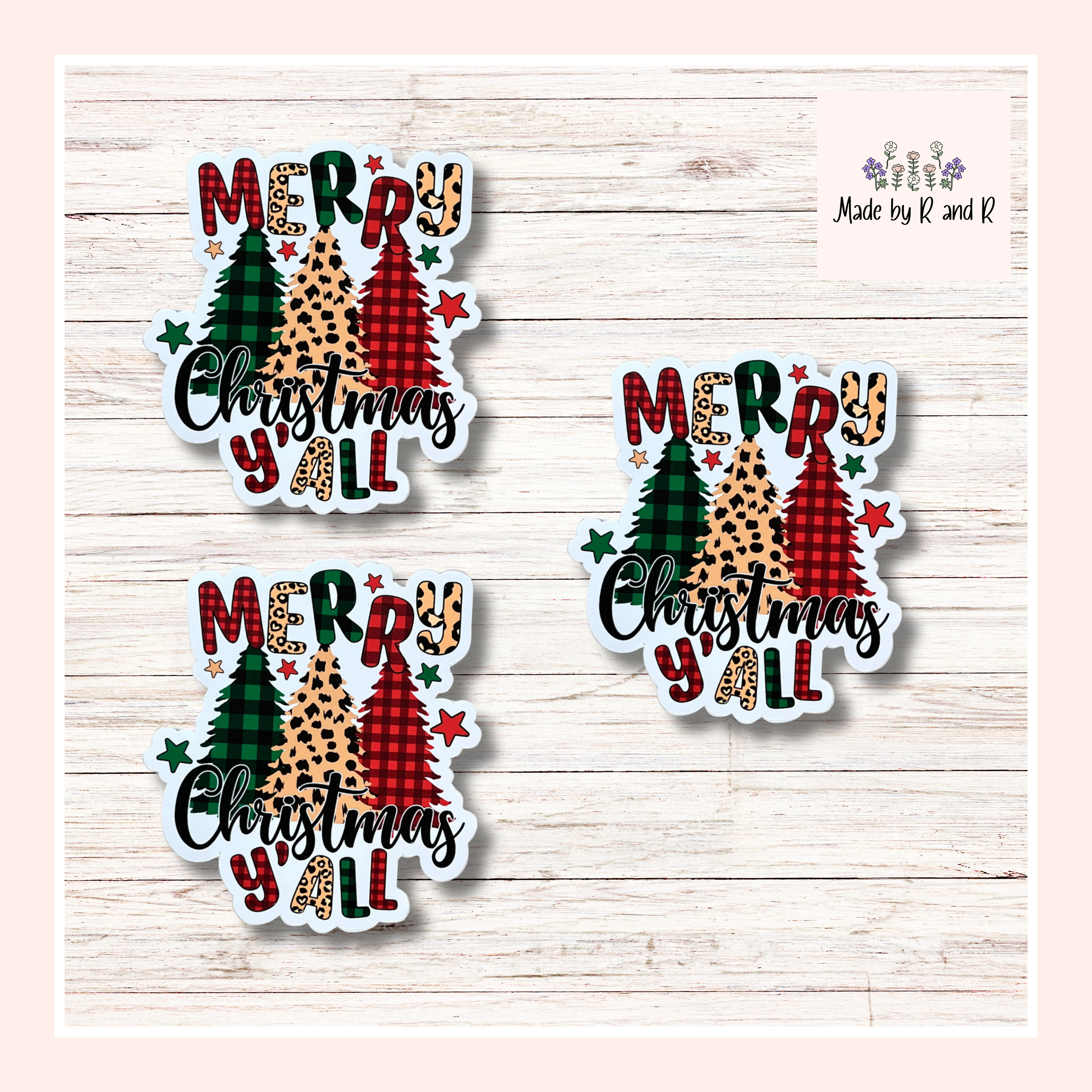 Merry Christmas Y'all Sticker Set of 3