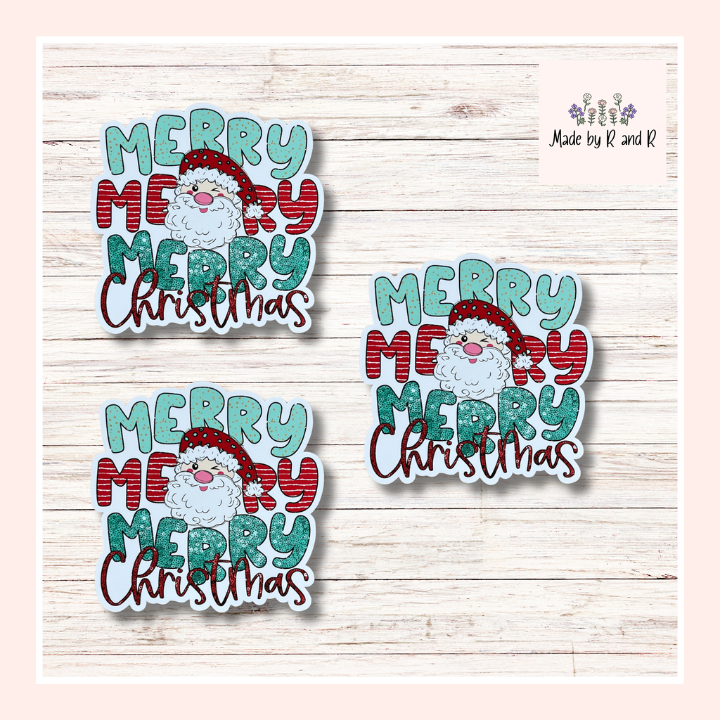 Merry Merry Merry Christmas Sticker Set of 3