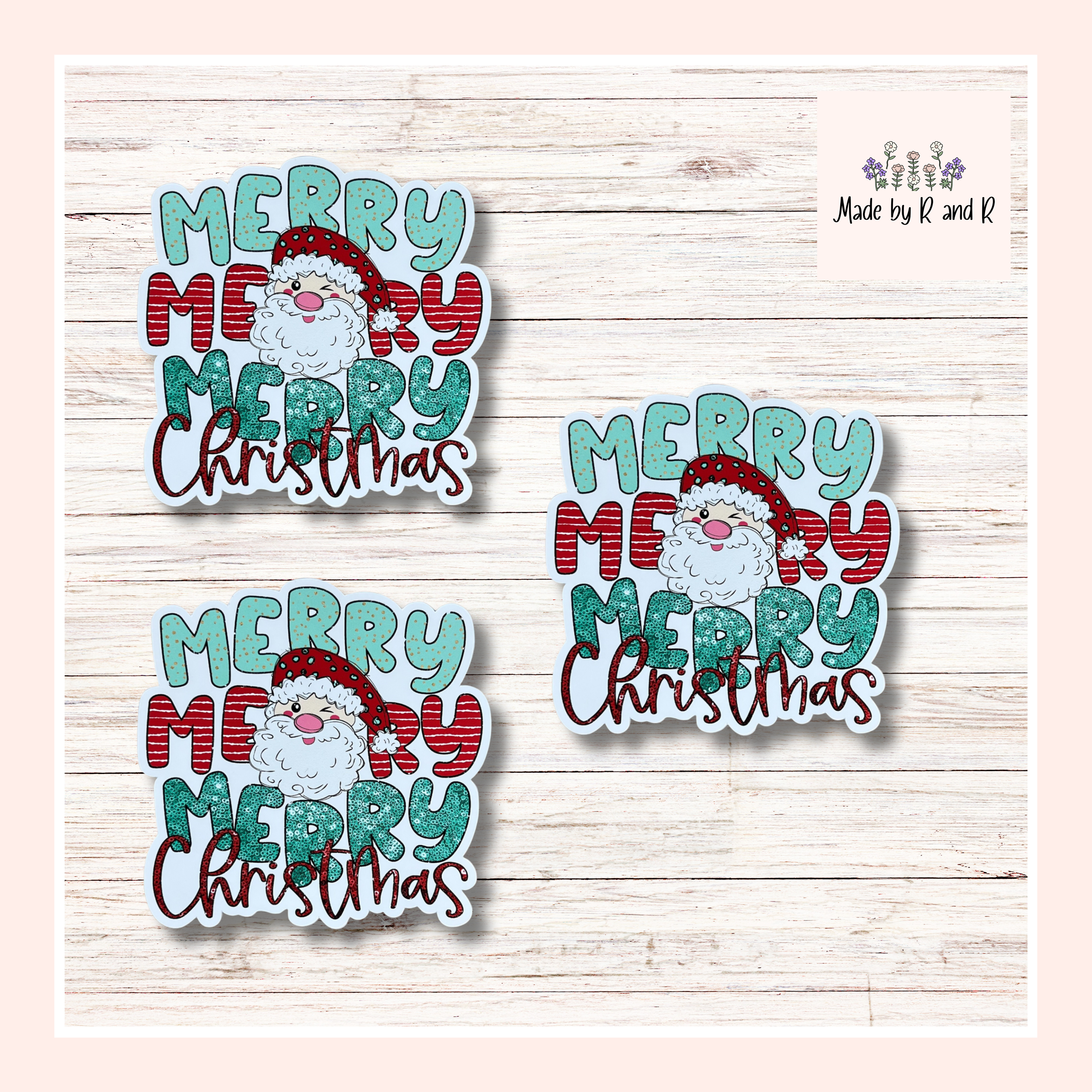 Merry Merry Merry Christmas Sticker Set of 3