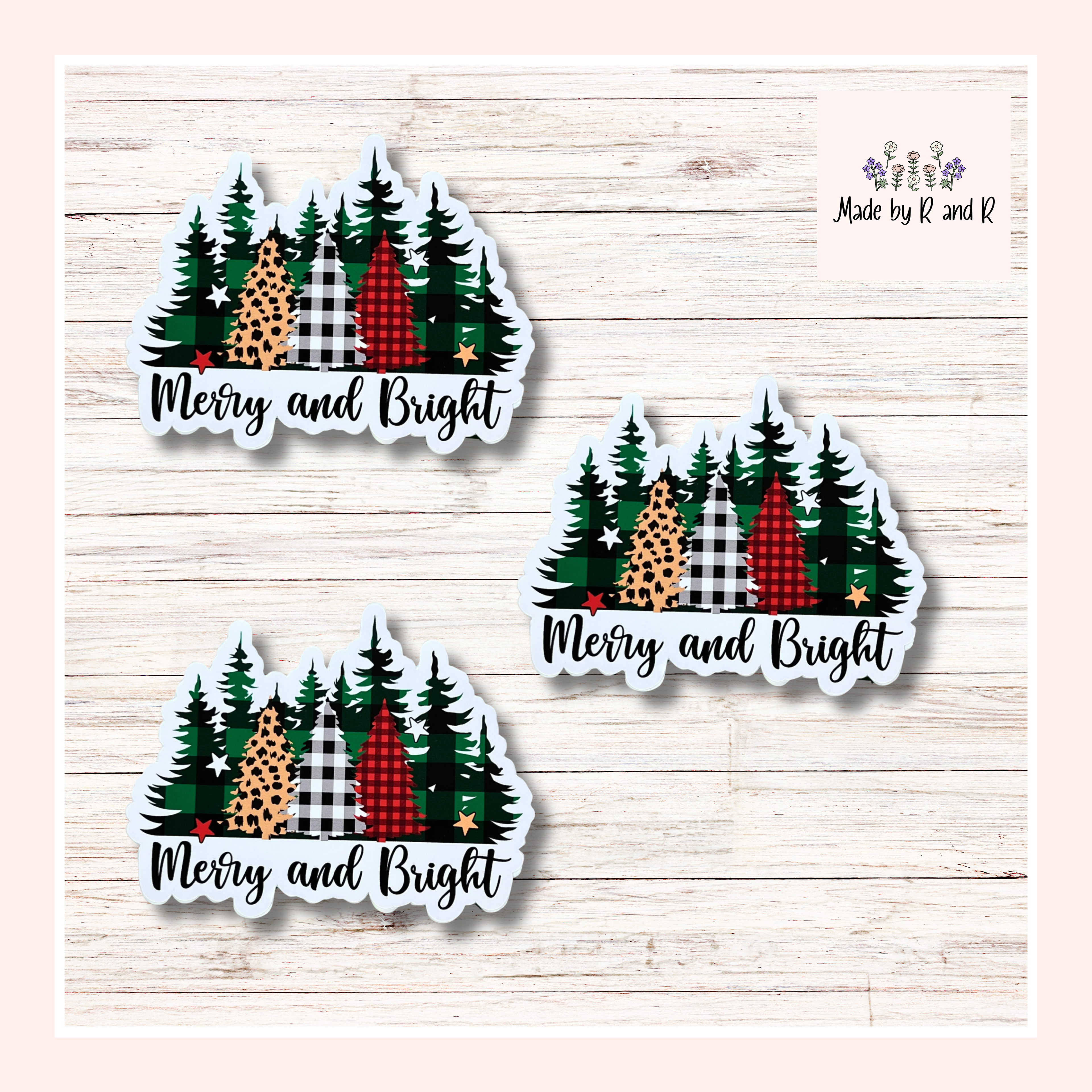 Merry and Bright Sticker Set of 3