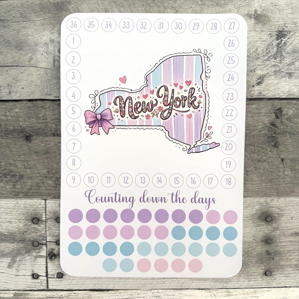 State Travel Countdown Activity Sticker (Choose One) From Made By R And R