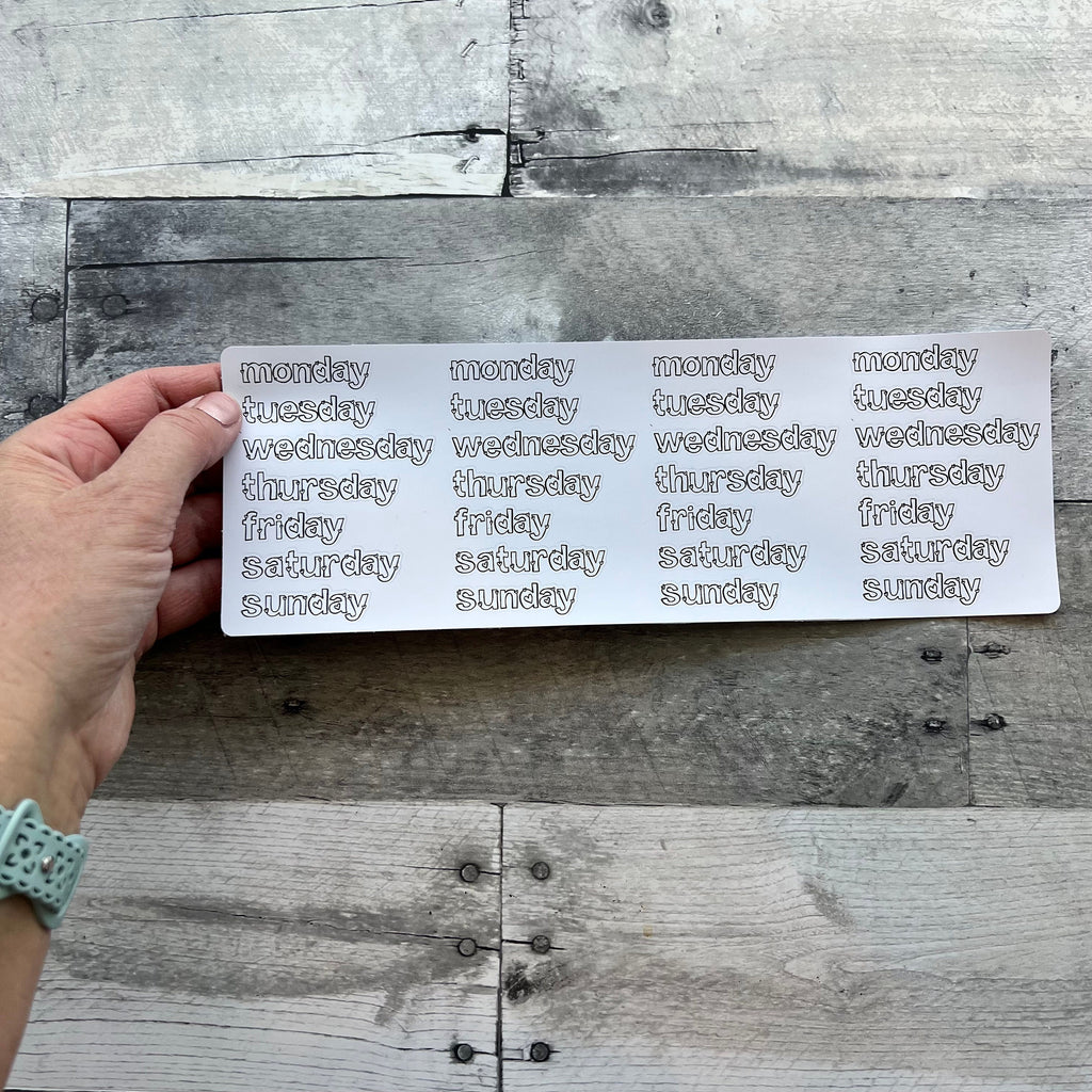 Love Days of the Week Planner Stickers
