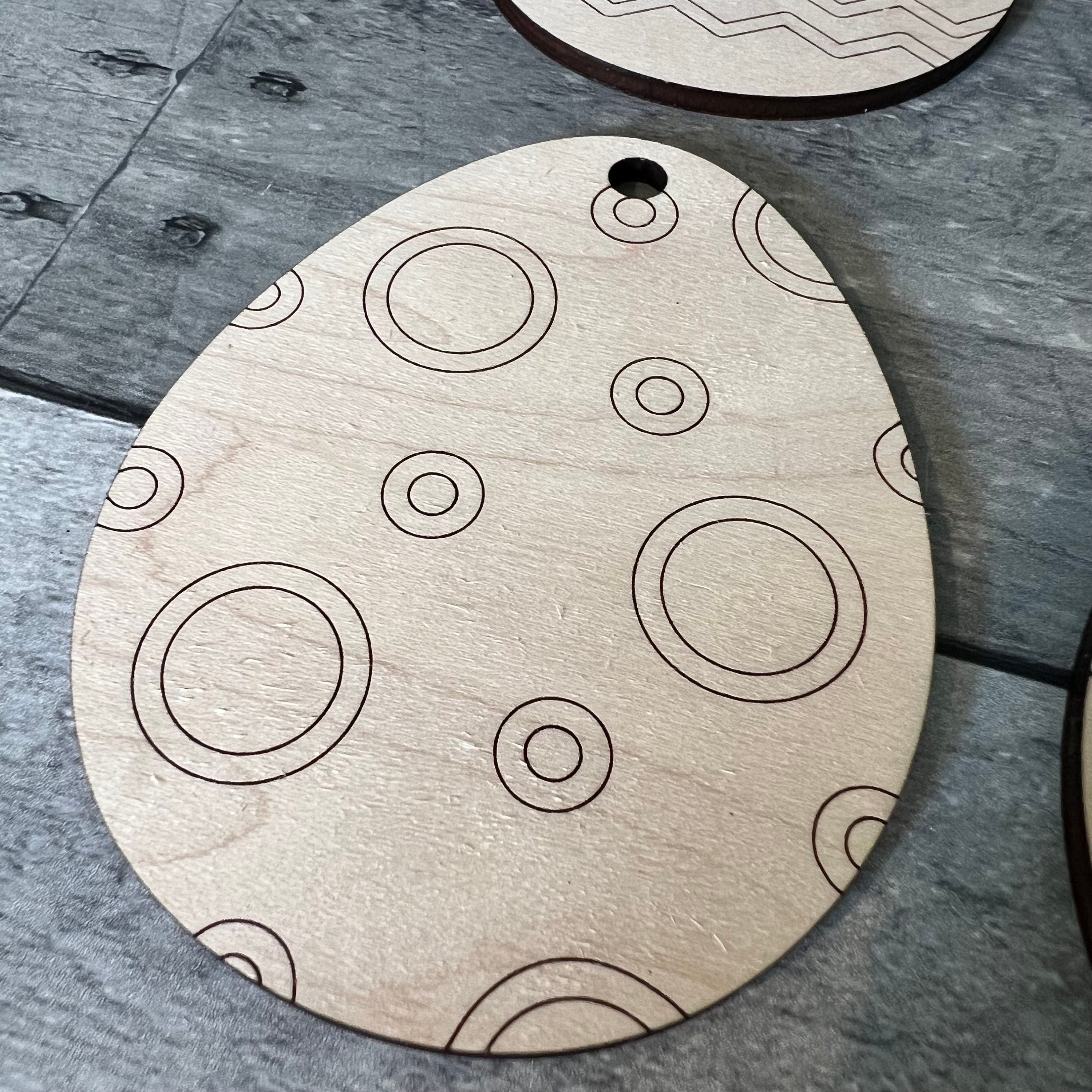 Wood Easter Egg Ornaments For Coloring (Set of 6)