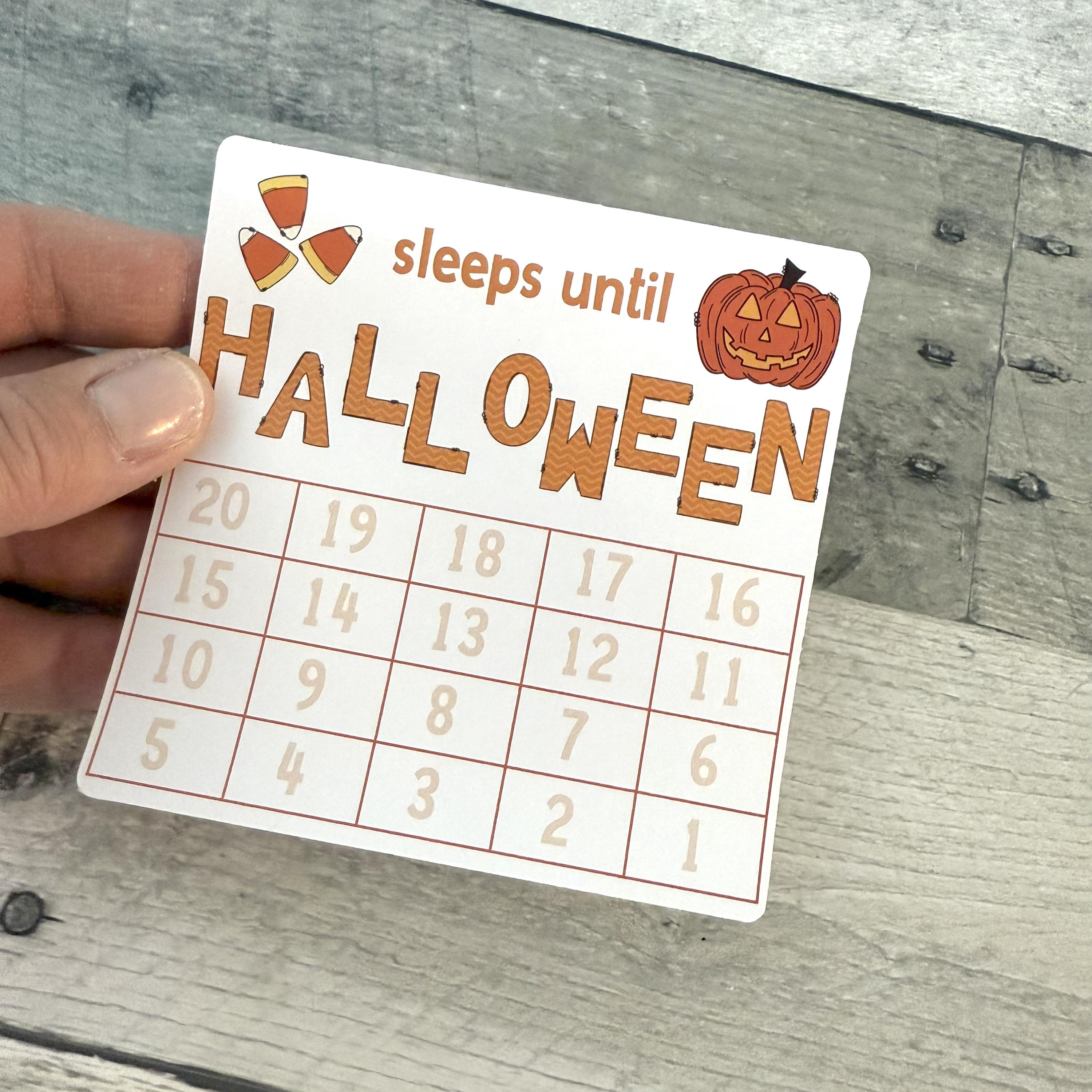Sleeps Until Halloween Small Countdown Sticker