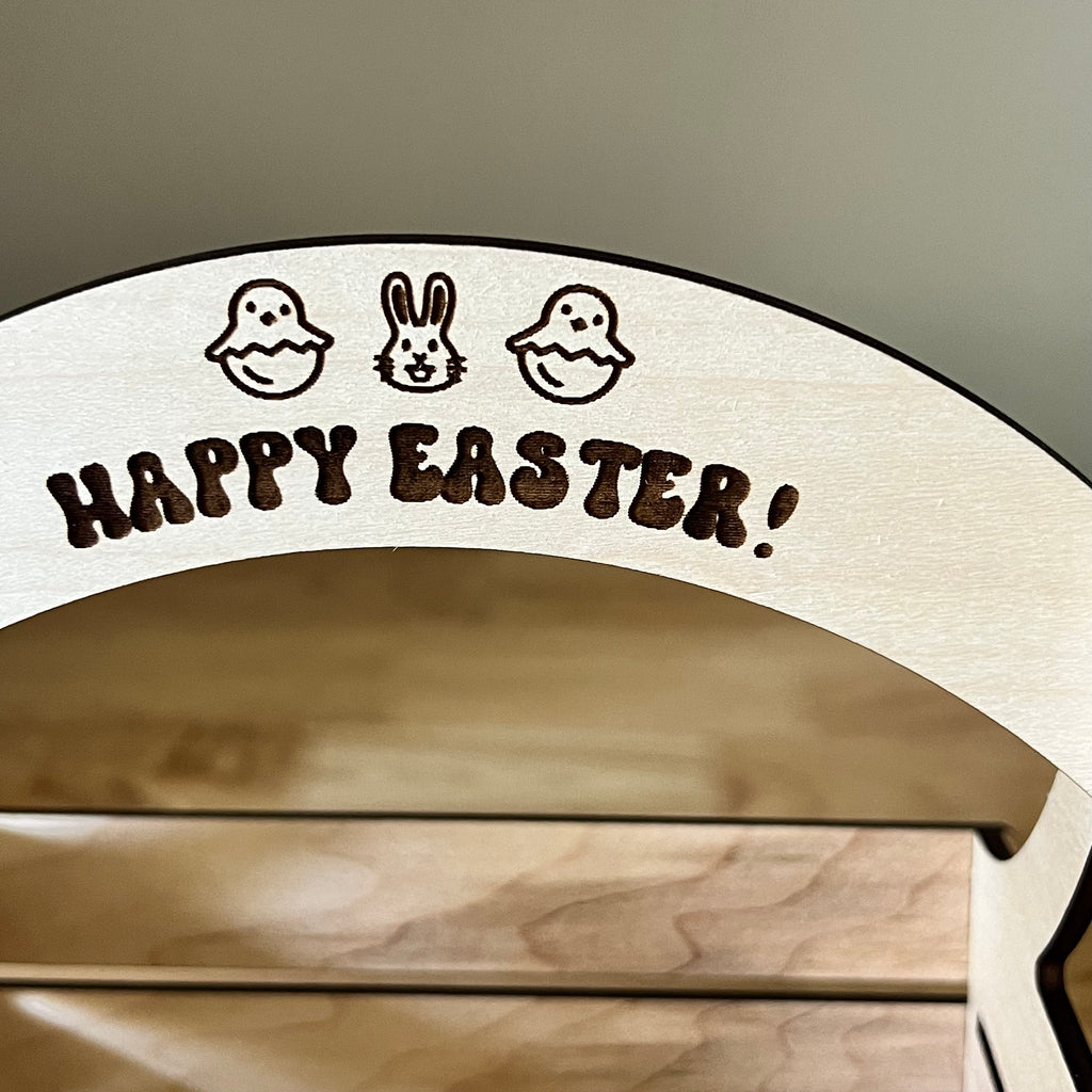 Wood Emoji Easter Basket