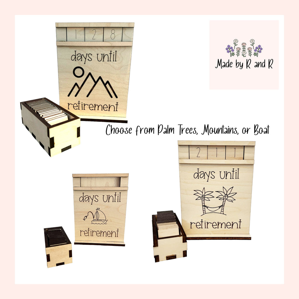 Days Until Retirement Wood Countdown