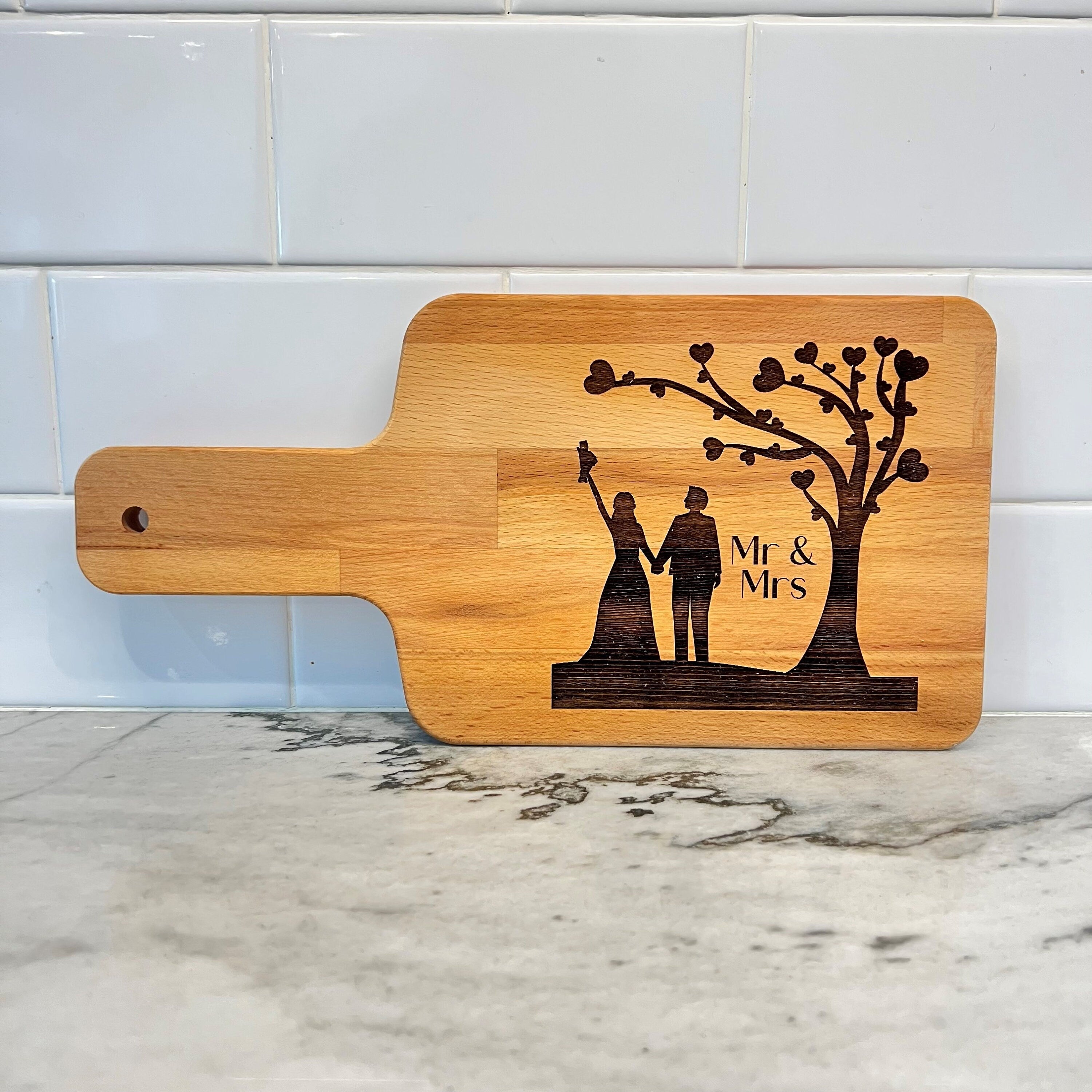 Mr and Mrs Laser Engraved Cutting Board
