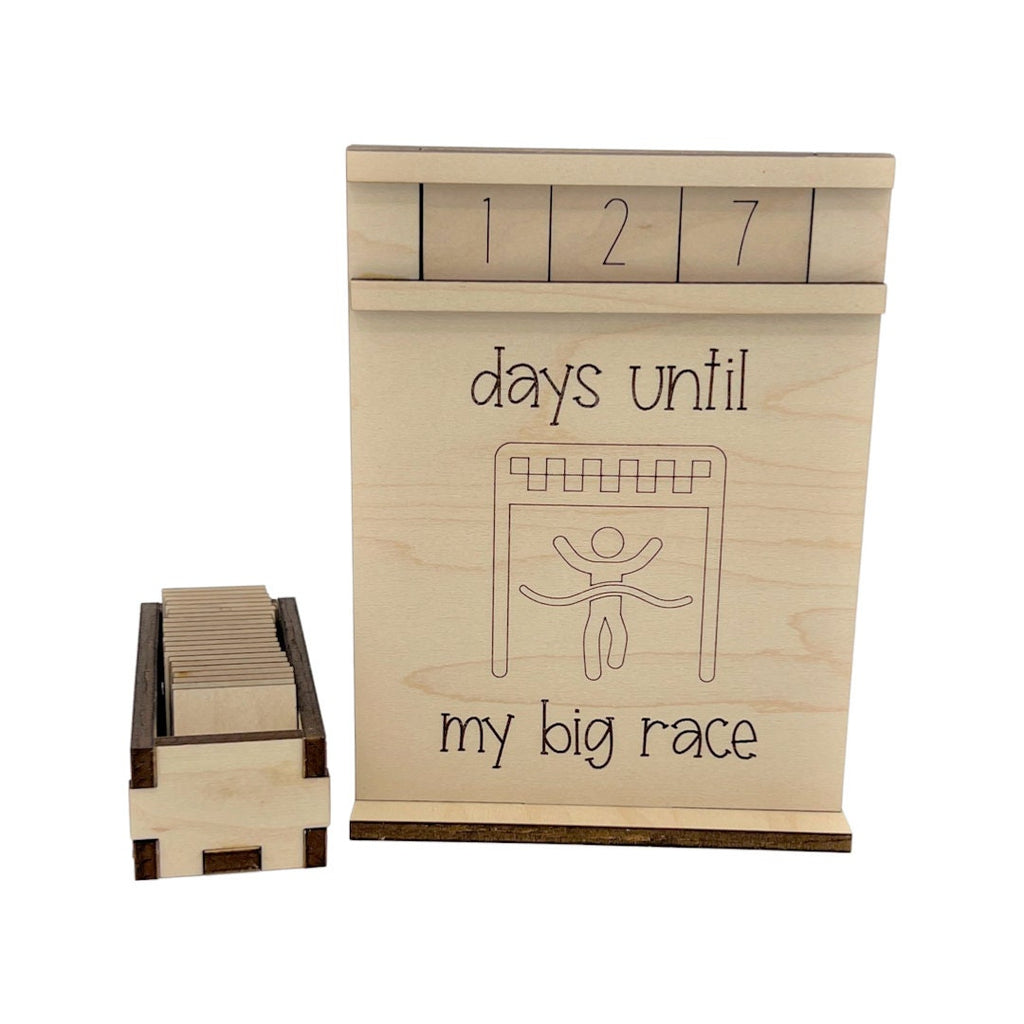 Days Until My Big Race Wood Countdown