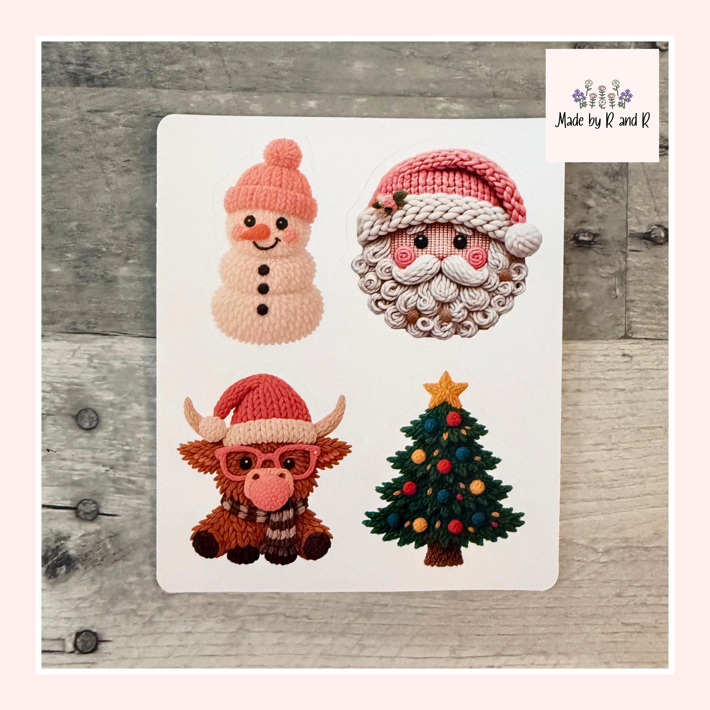 Knit Christmas Stickers (set of 4)
