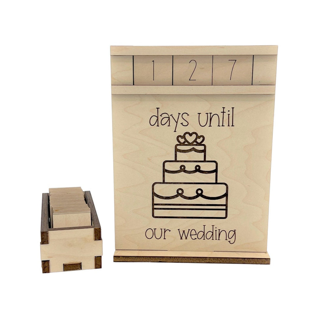 Days Until Our Wedding Wood Countdown