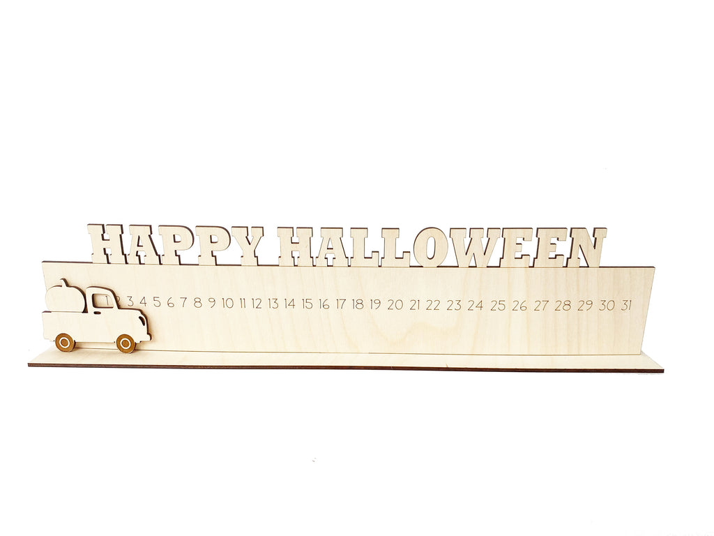 Happy Halloween Wood Truck Countdown