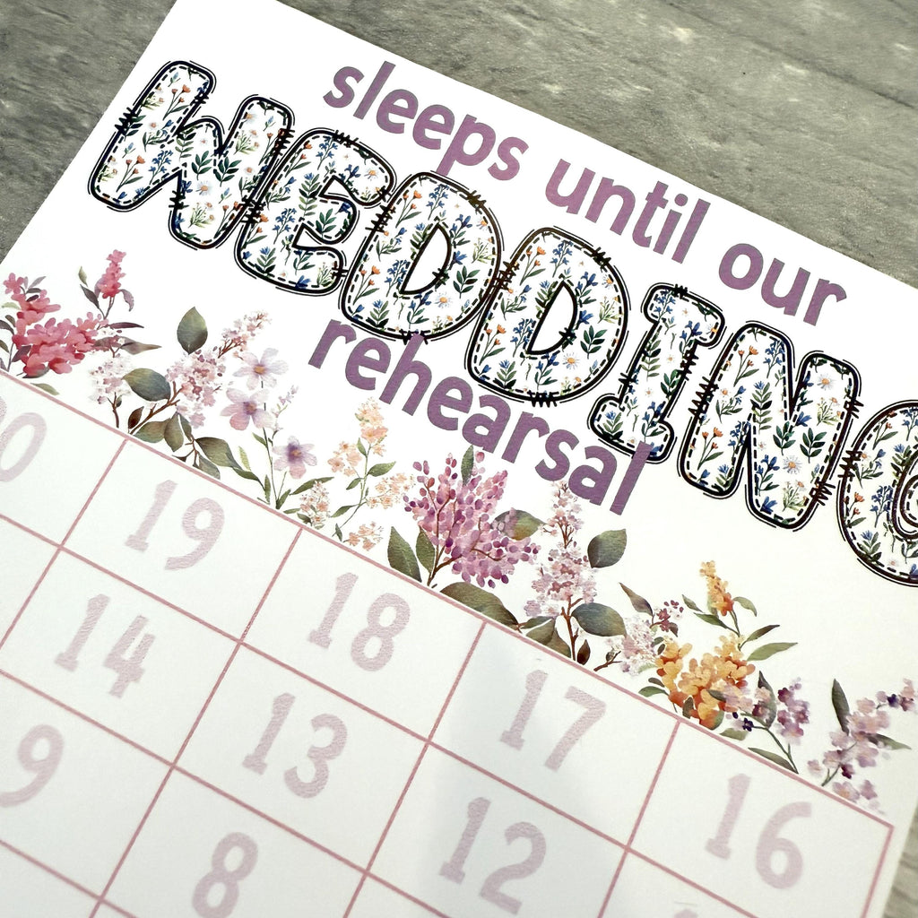 Sleeps Until Our Wedding Rehearsal Small Countdown Sticker