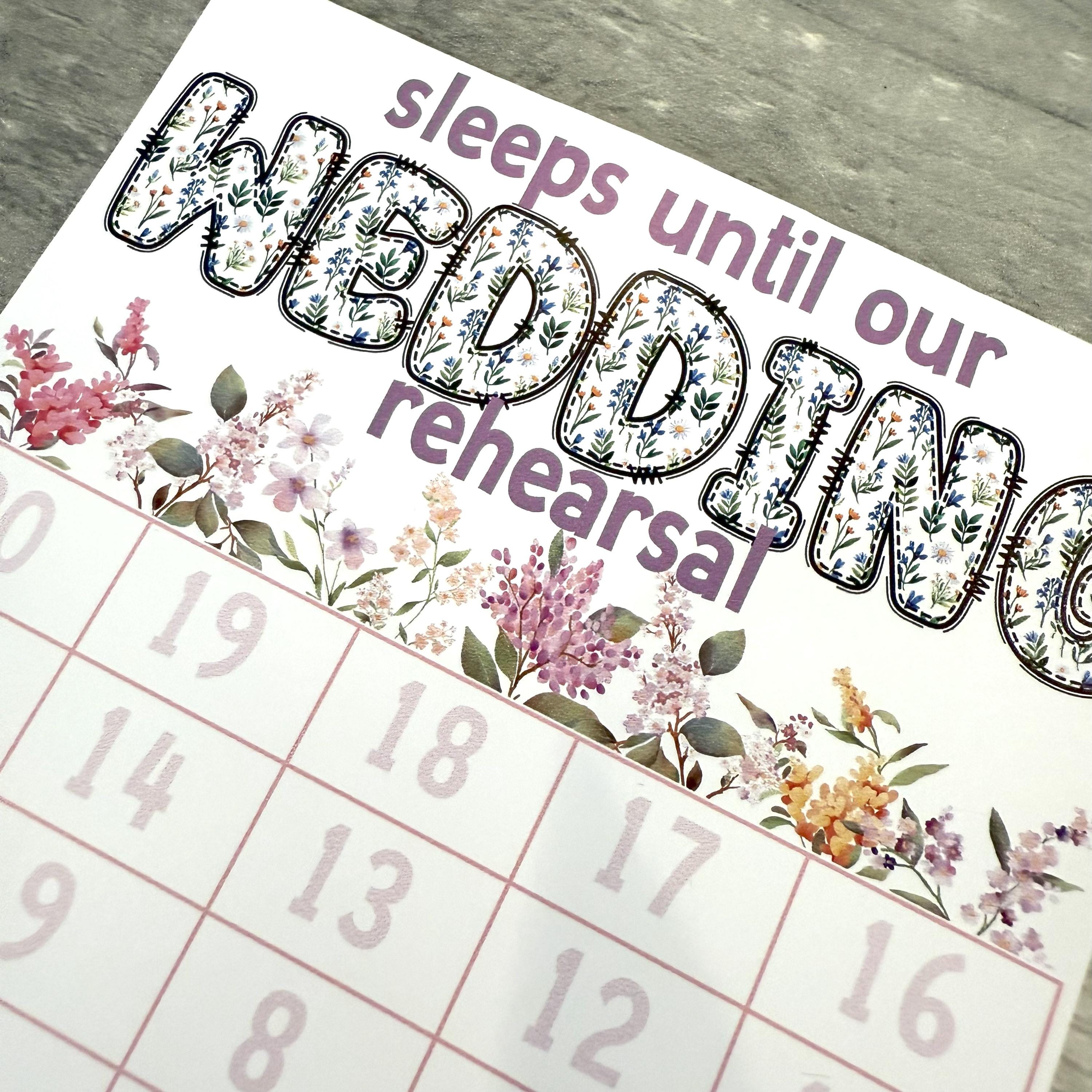 Sleeps Until Our Wedding Rehearsal Small Countdown Sticker