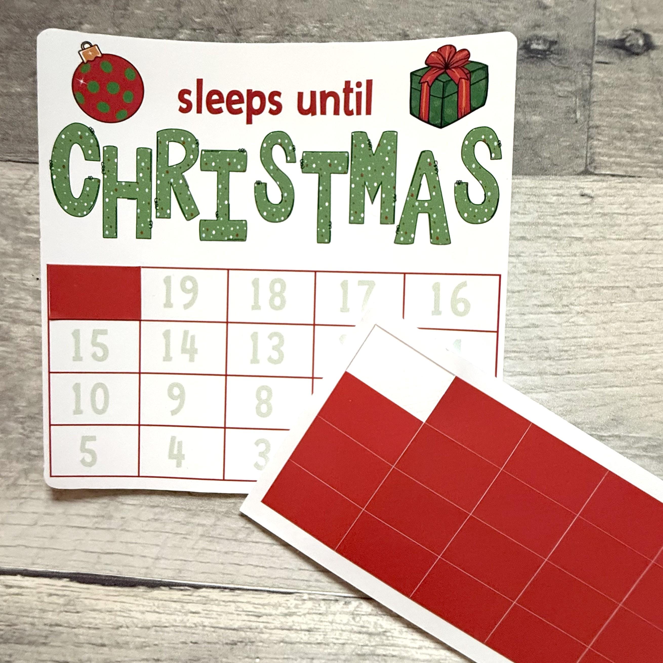 Sleeps Until Christmas Small Countdown Sticker
